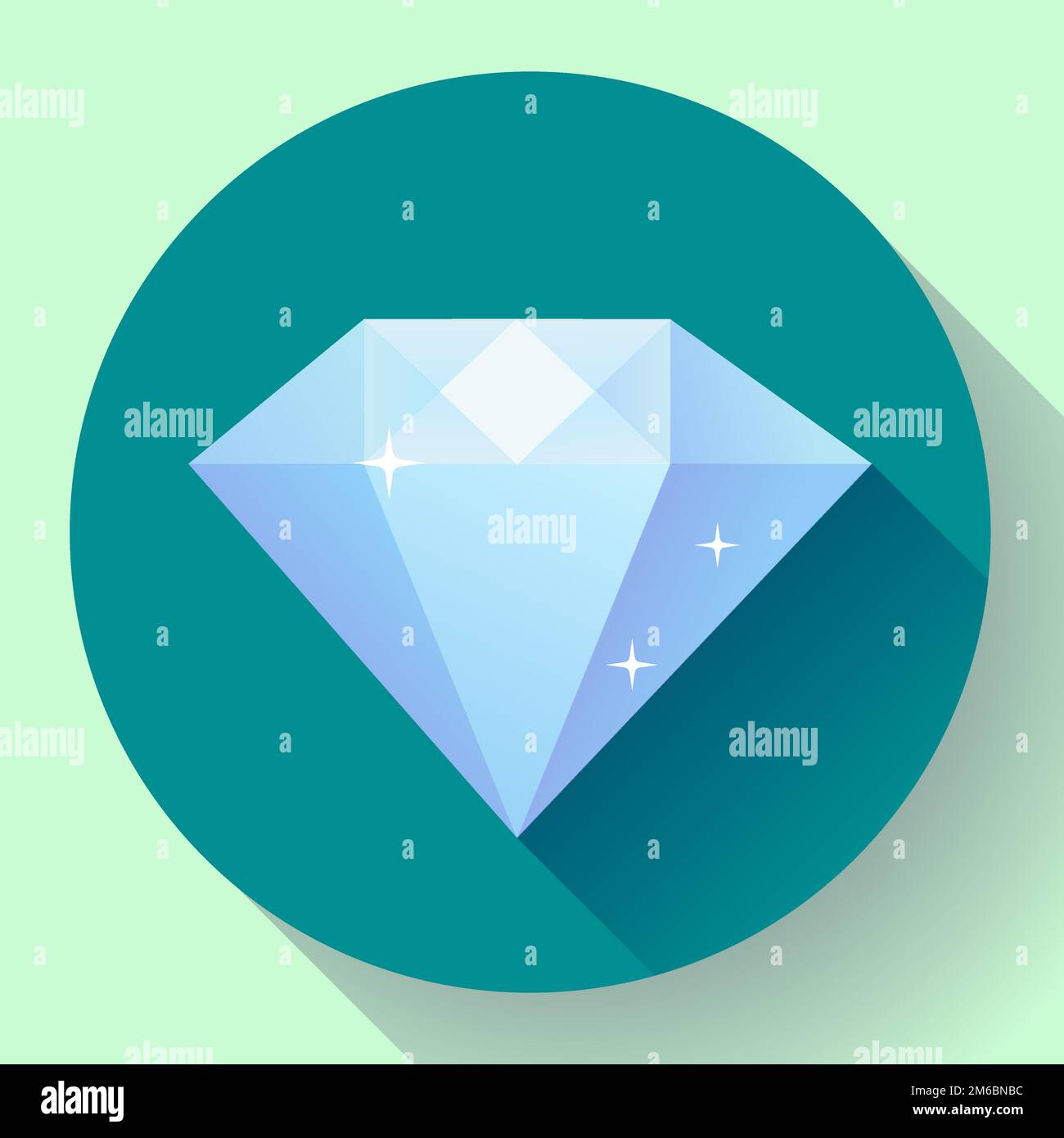 Diamant. geniale Idee. Intelligente Lösungen. Flache Vektor-Design mit langen Schatten Stockfoto