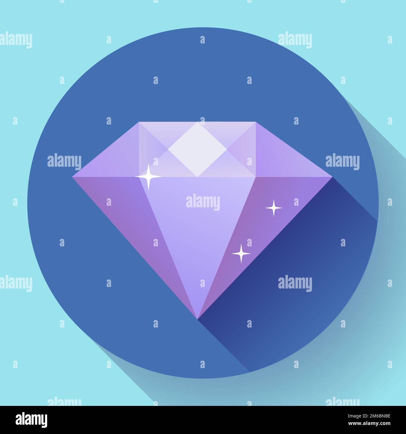 Diamant. geniale Idee. Intelligente Lösungen. Flache Vektor-Design mit langen Schatten Stockfoto