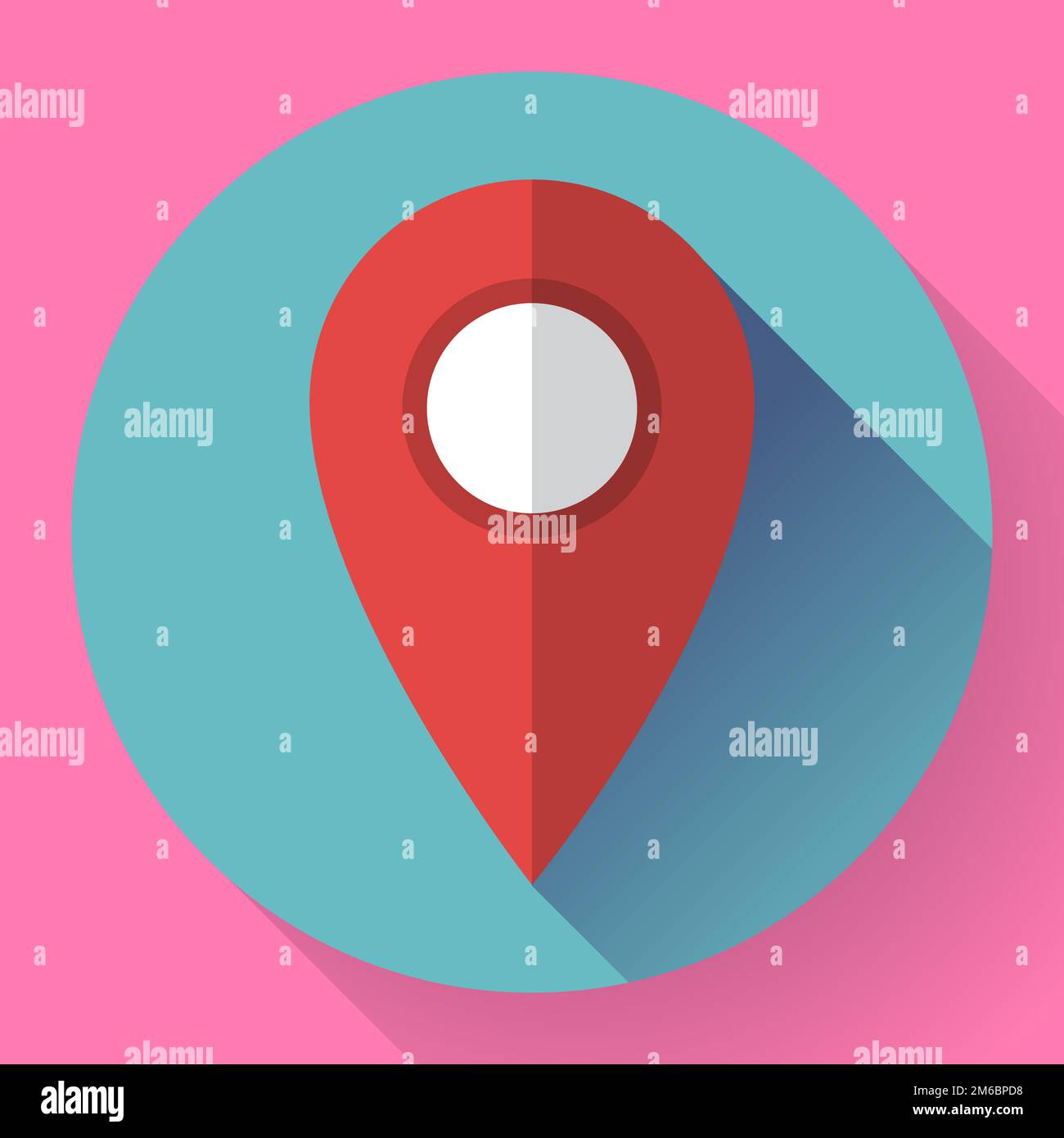 Ordnen Sie flache Zeigersymbol, Vektor-Illustration. Flache Design-Stil Stockfoto