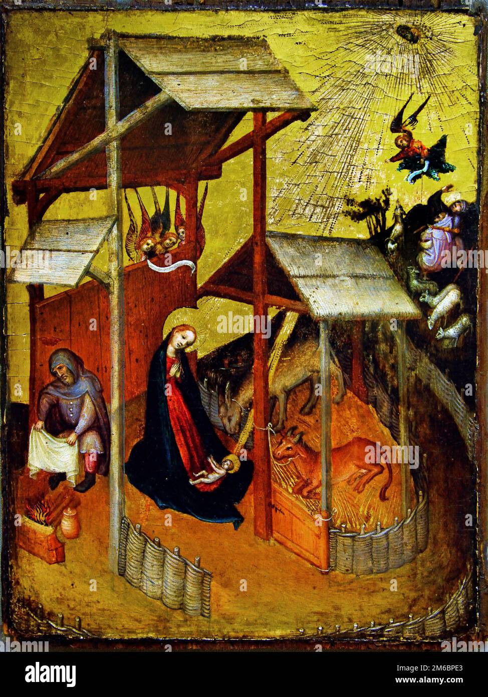 The Nativity 1420 Süddeutscher Meister, Süddeutscher Meister, 15. Jahrhundert, Deutsch, Deutschland, Stockfoto