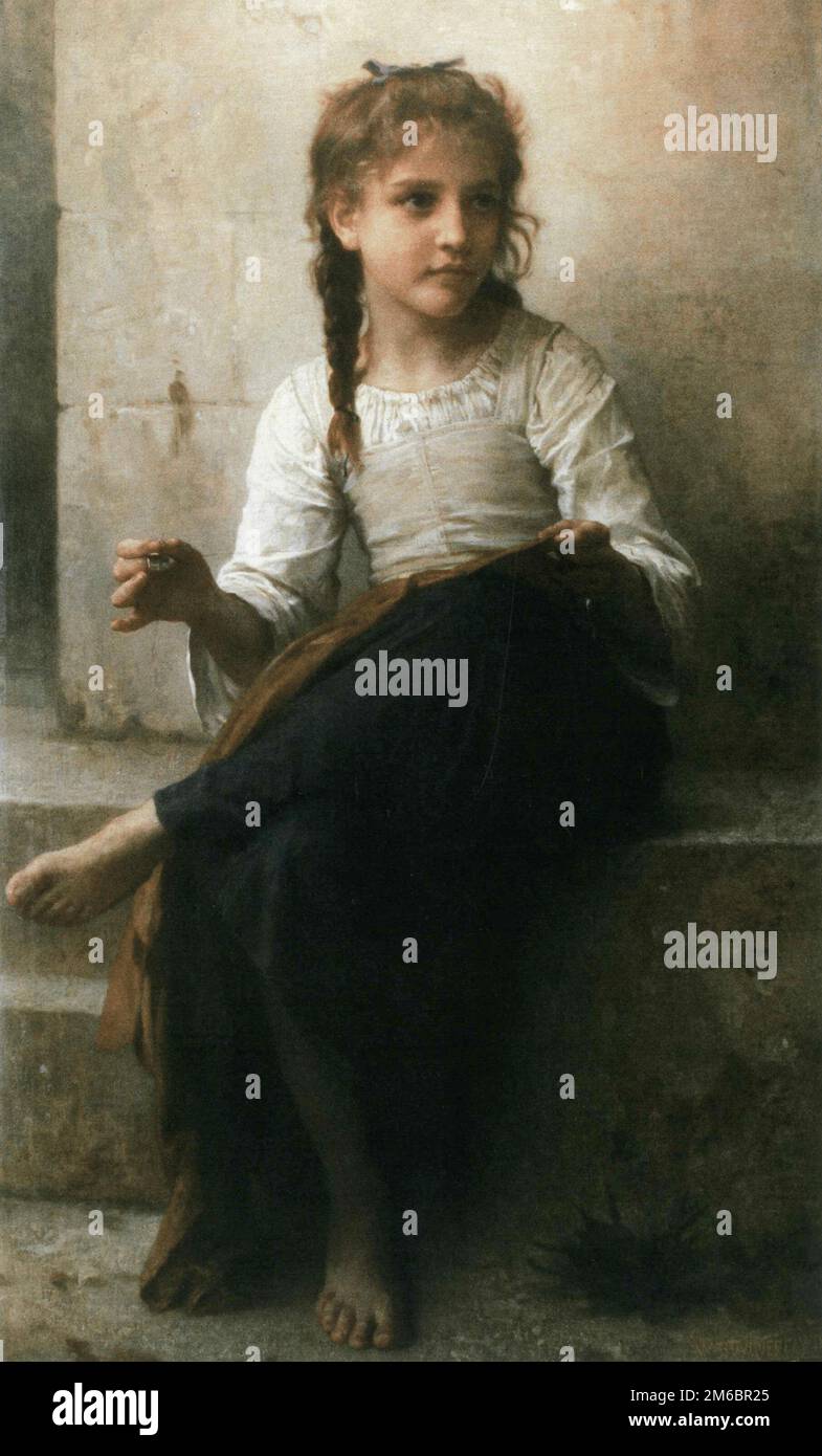 La Couturière (die Näherin), gemalt vom französischen Maler William-Adolphe Bouguereau aus dem 19. Jahrhundert im Jahr 1898 Stockfoto