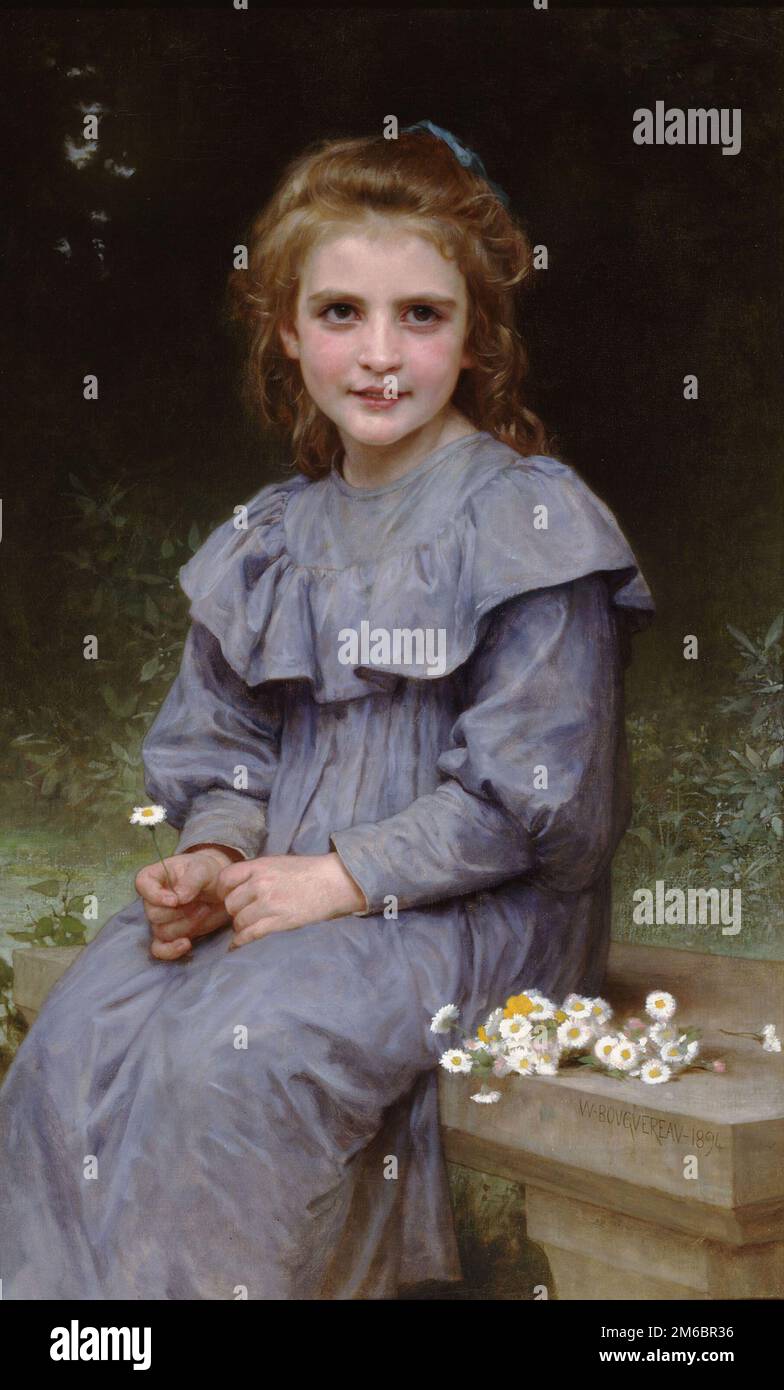 Pâquerettes (Gänseblümchen), gemalt vom französischen Maler William-Adolphe Bouguereau aus dem 19. Jahrhundert im Jahr 1894 Stockfoto