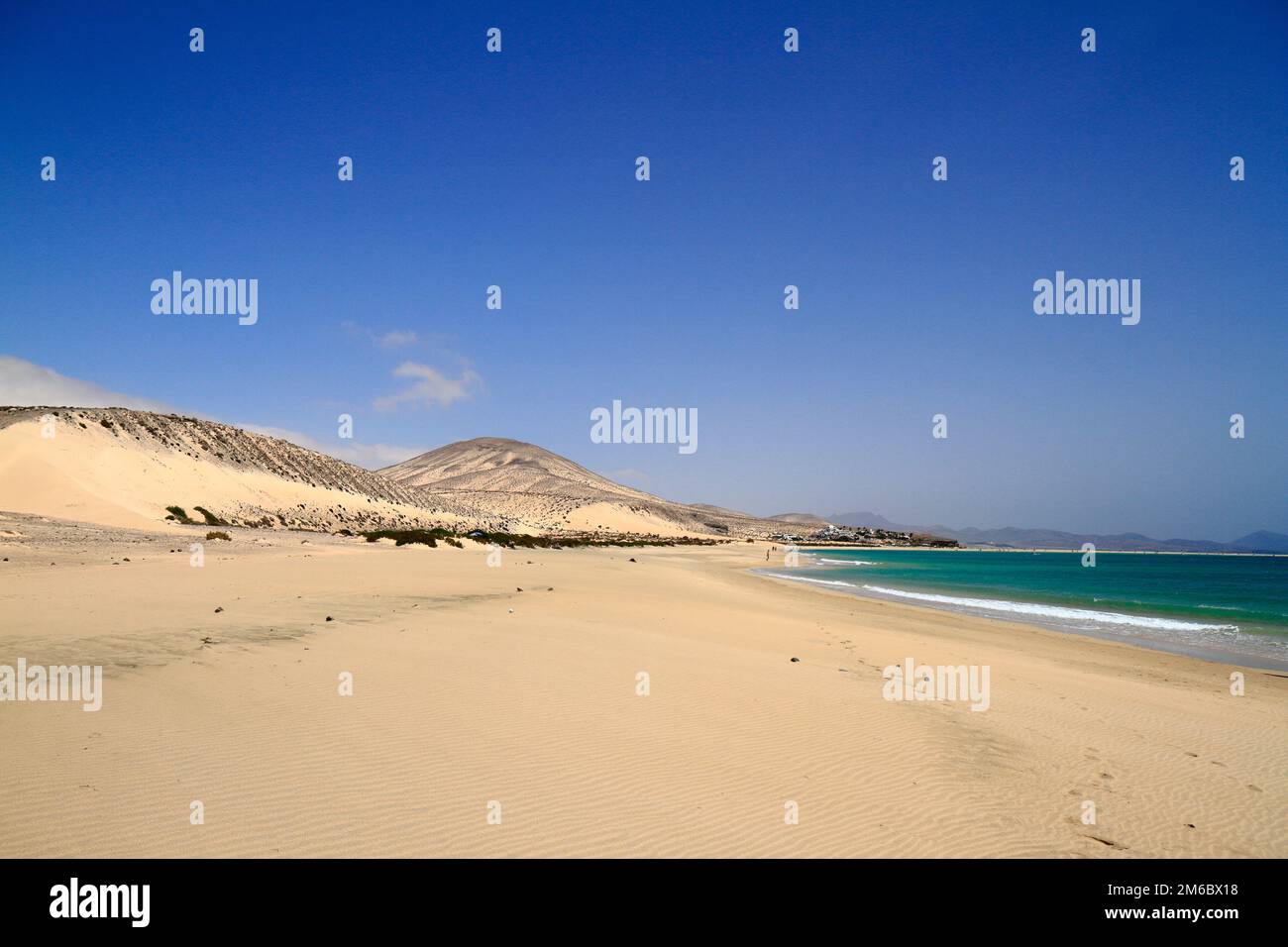 Die berühmte Lagune in Risco El Paso in Playas de Sotavento, Fuerteventura Stockfoto