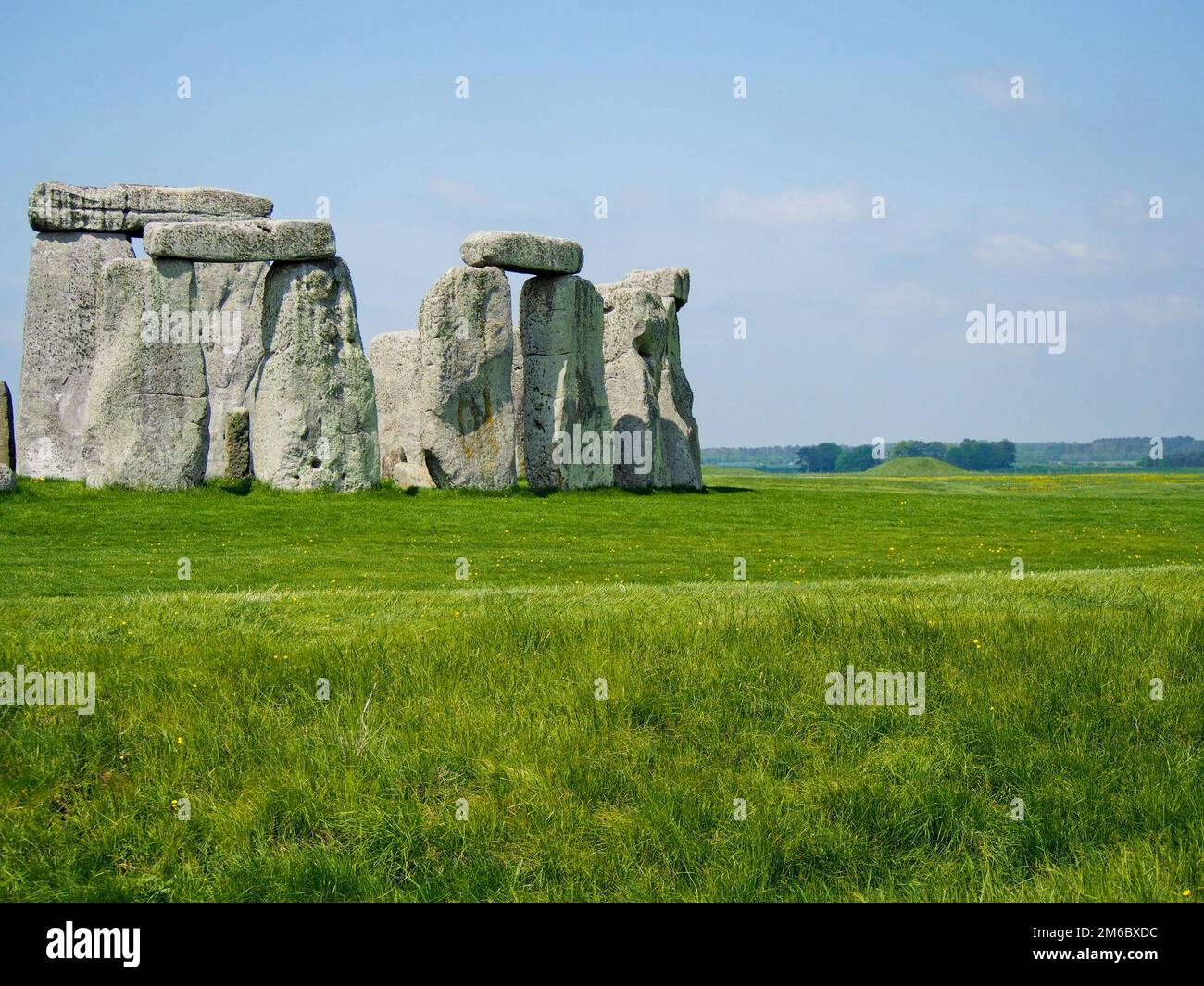Stonehenge am sonnigen Tag Stockfoto