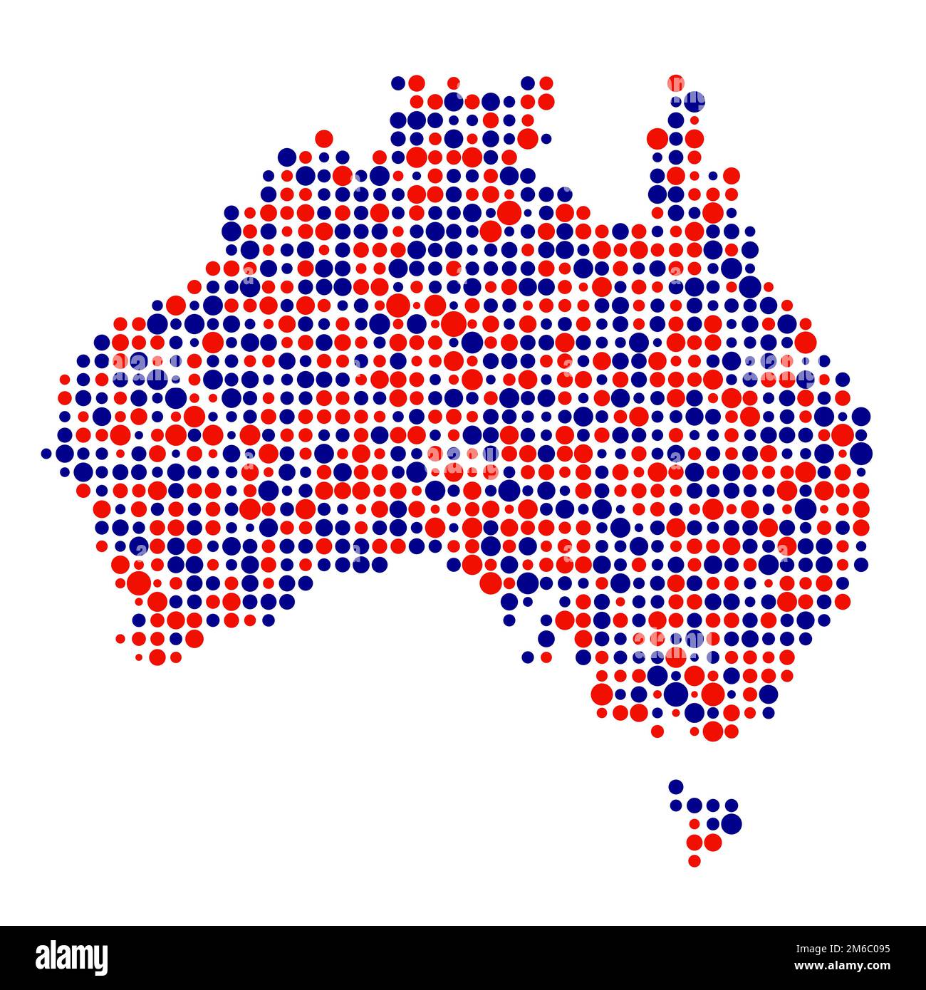 Abgeleitete Musterabbildung für Australien Map Silhouette mit Pixeln Stock Vektor