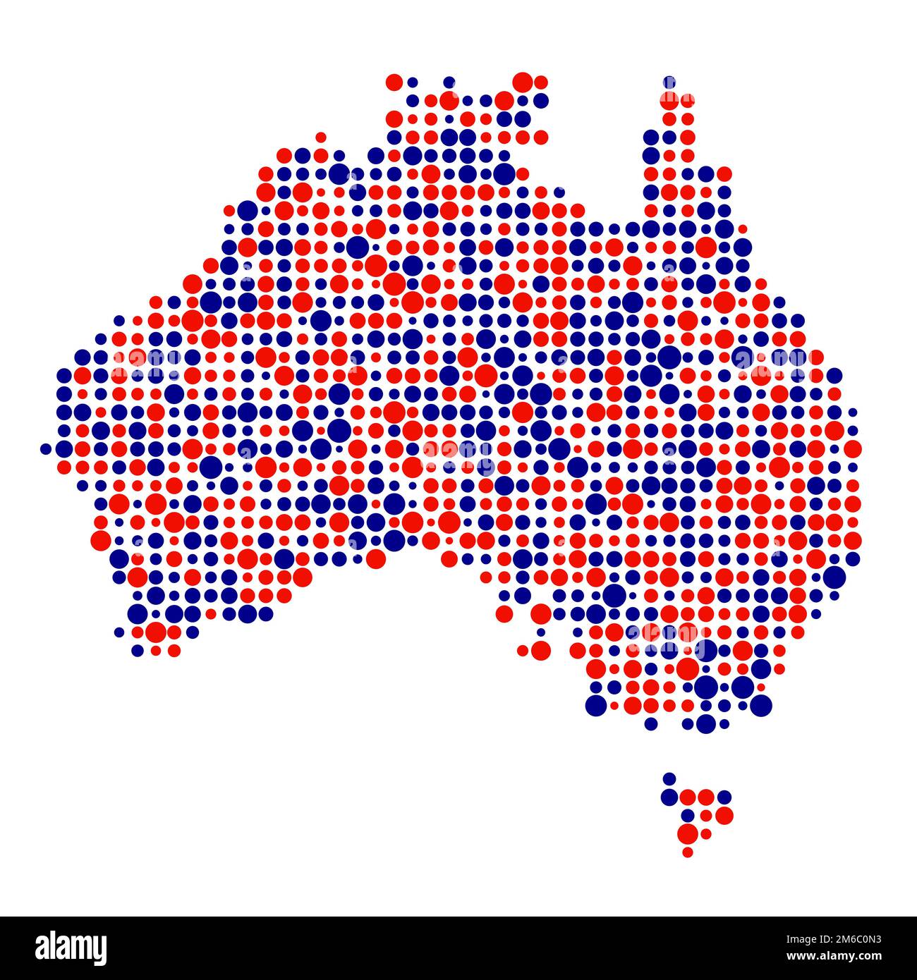 Abgeleitete Musterabbildung für Australien Map Silhouette mit Pixeln Stock Vektor