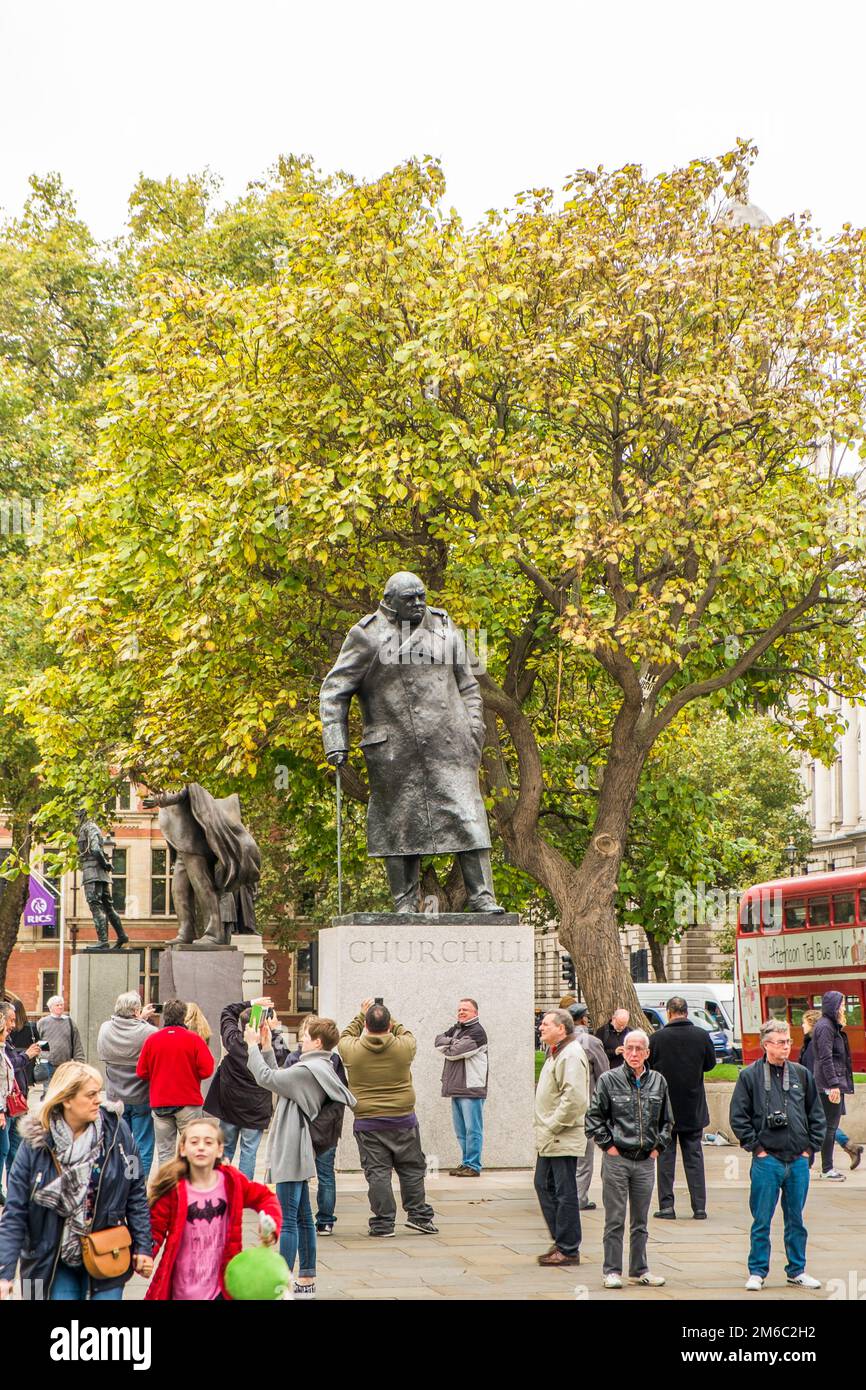 Winston churchill Statue, parlamentsplatz Stockfoto