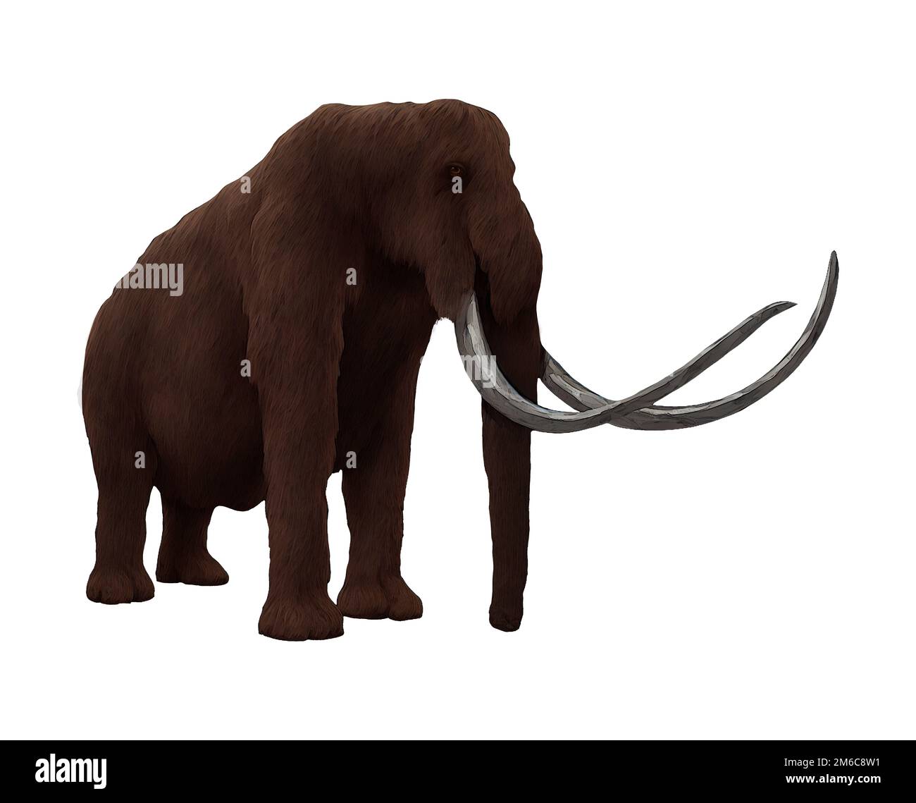 Wollly Mammoth Standing Ice Age Digital Art Von Winters860 Isolierter, Transparenter Hintergrund Stockfoto