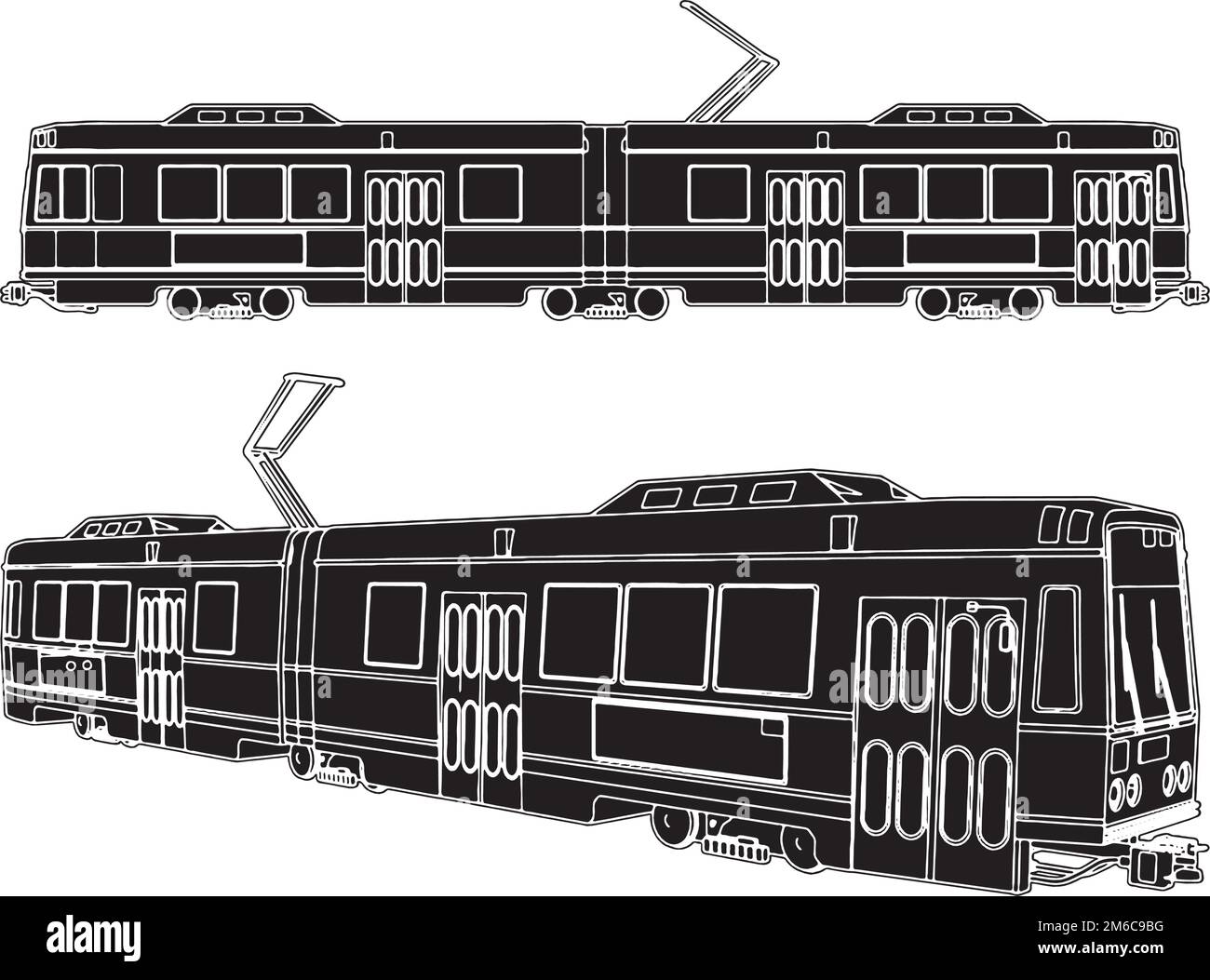 Alter Straßenbahn-Trolley Vector Stock Vektor