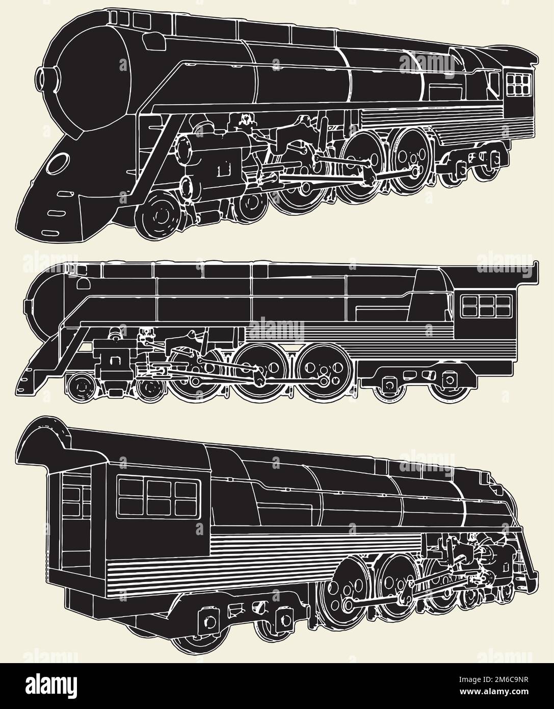 Vektor Der Antiken Lokomotive Stock Vektor