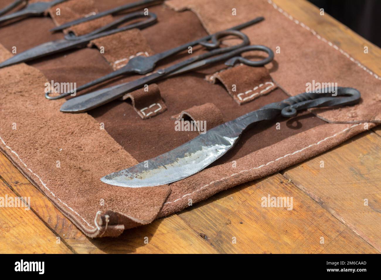 Alte mittelalterliche Chirurgie-Arztwerkzeuge Stockfoto