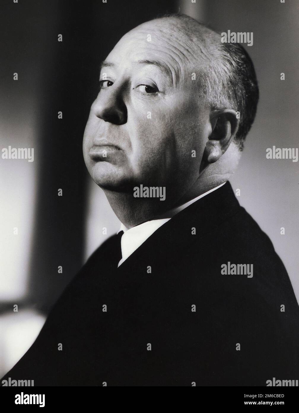 Der Meister der Spannung, Alfred Hitchcock, Porträt, 1950er Stockfoto