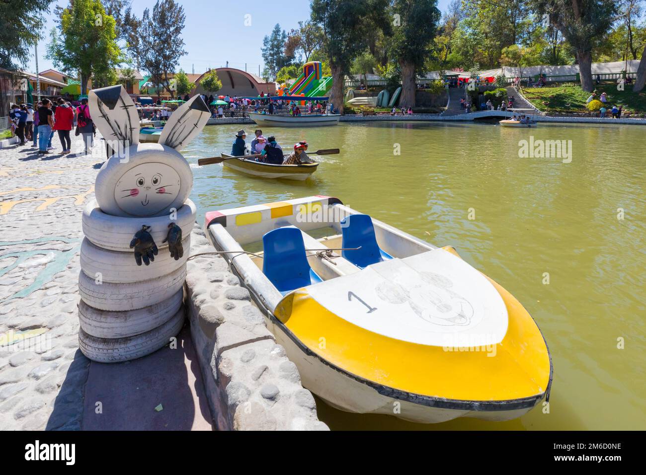 Tretboot See Selva Alegre Park Arequipa Peru Stockfoto