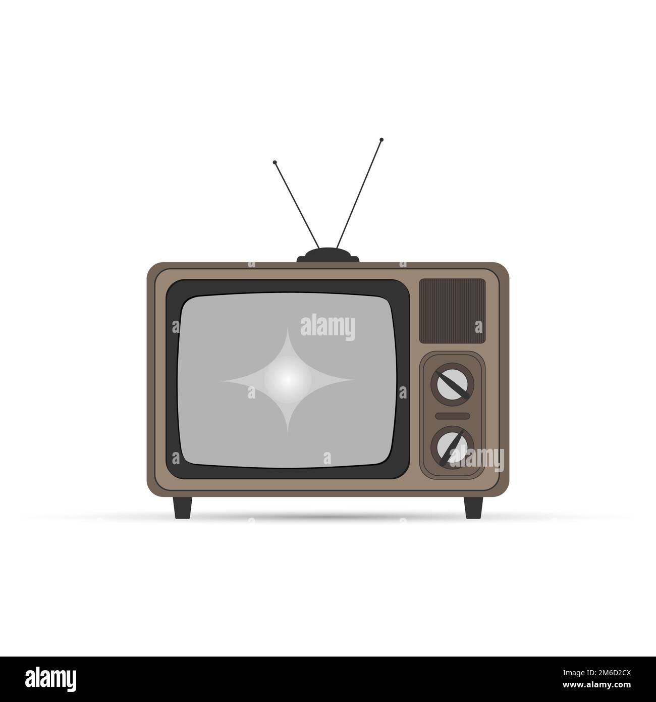 Alter Fernseher mit Kineskop, flaches Design Stockfoto