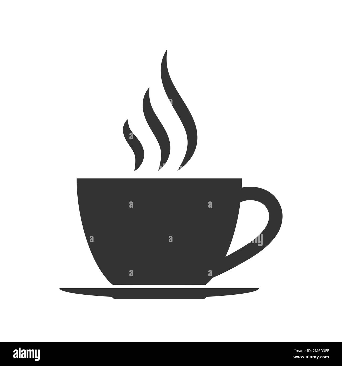 Symbol für heiße Kaffeetasse, Logo für Design und Dekoration Stockfoto