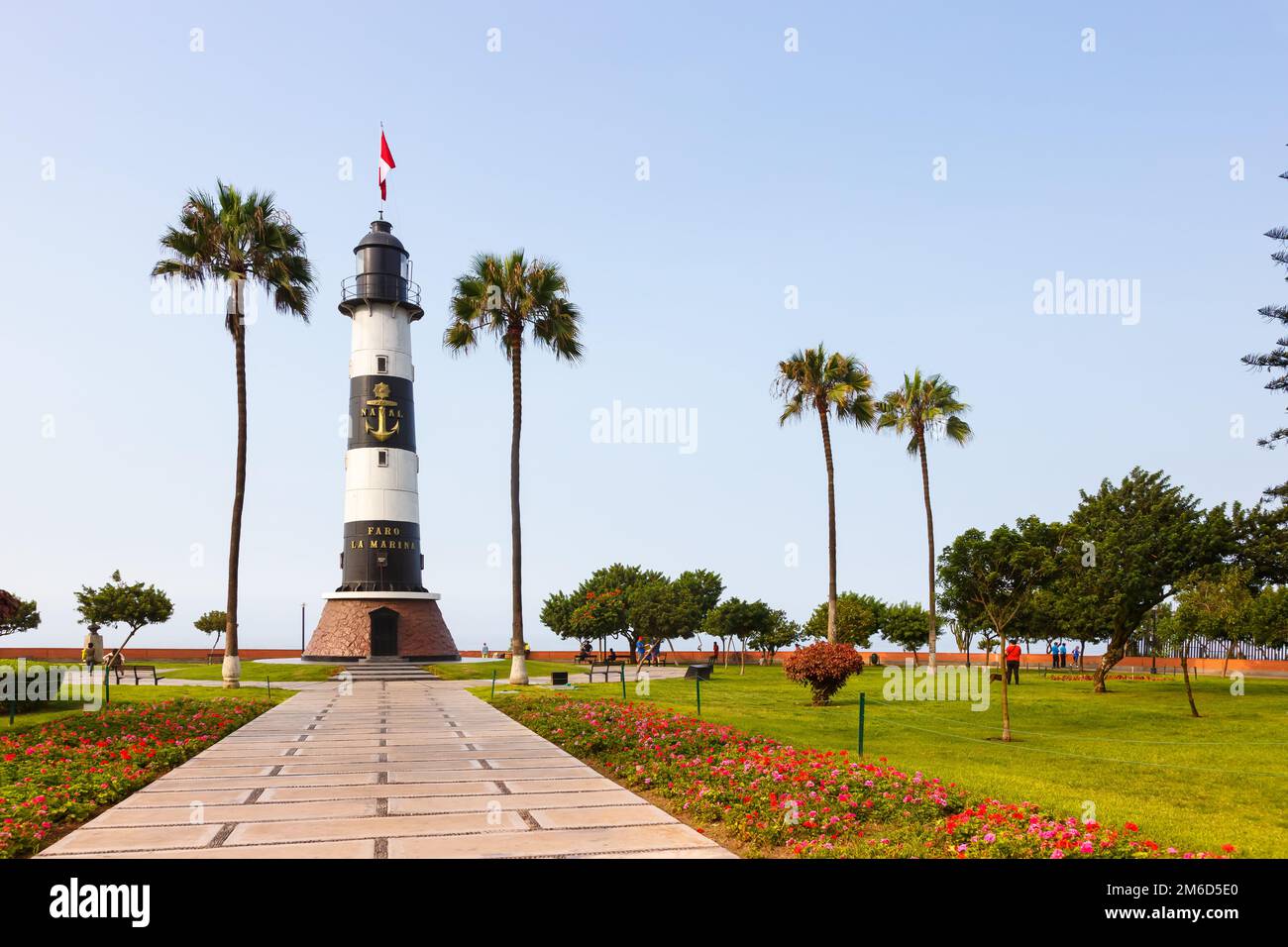 Lima Peru Lighthouse Faro La Marina Copyspace Copy Space Landmark Stockfoto
