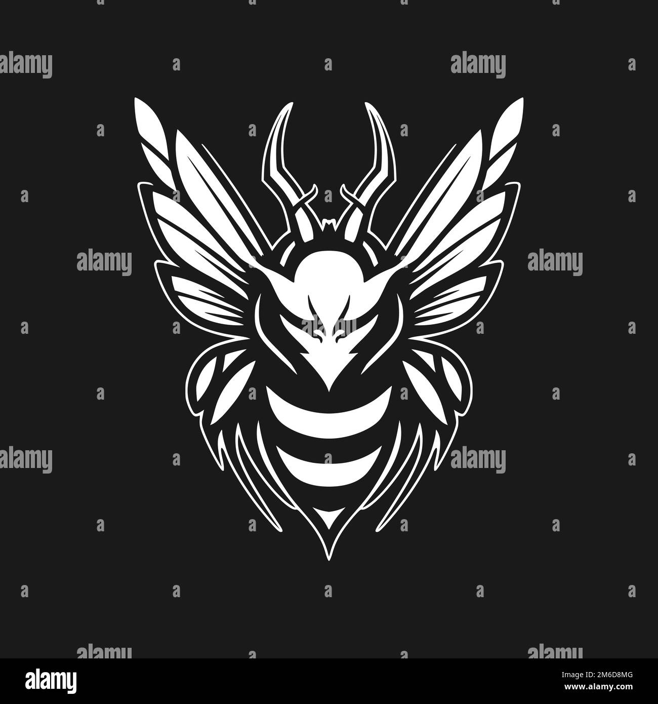 Angry Bee esport Logo-Figur Stock Vektor