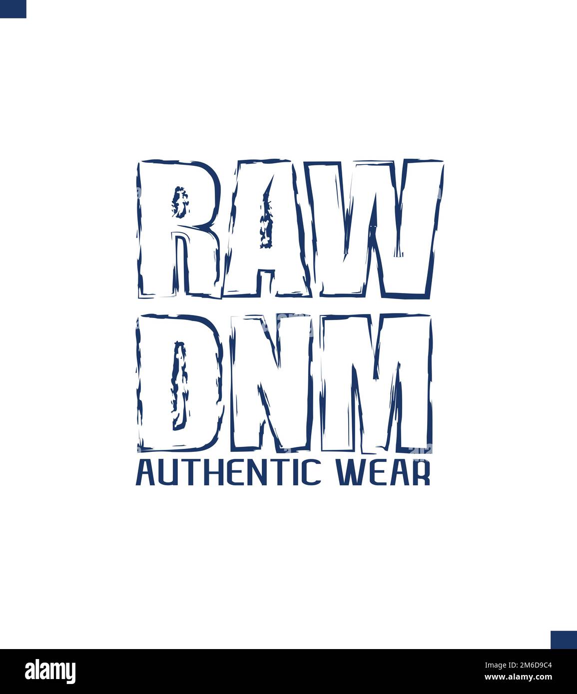 RAW DNM Authentic Wear Banner Vector T-Shirt und Bekleidung im trendigen Design Stock Vektor