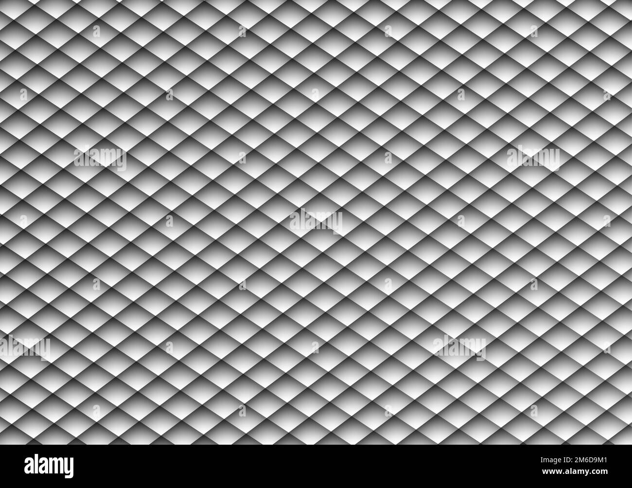 Abstrakter weißer Hintergrund mit diagonalen Quadraten. Stockfoto