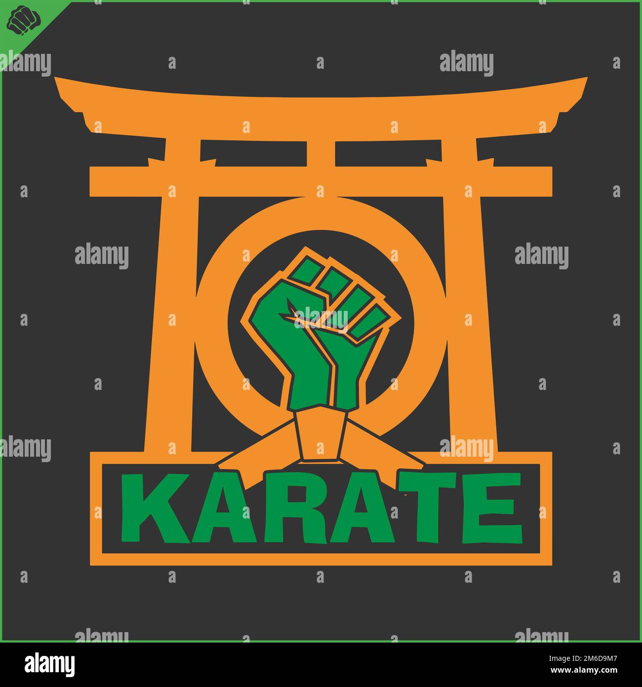Karate Emblem. Kampfkunst kreative Farbige simbol Design. Vektor EPS. Stockfoto