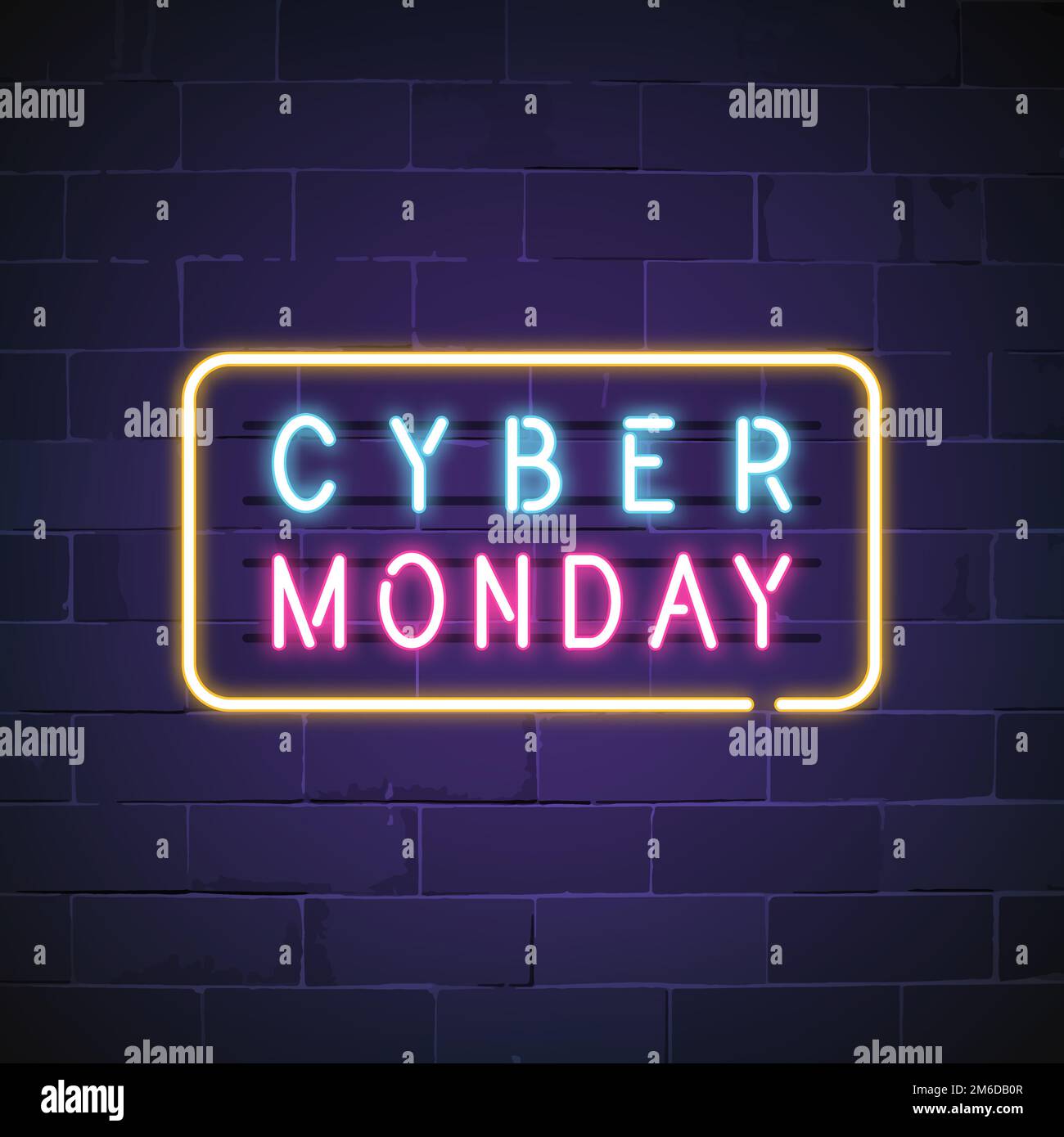 Cyber Monday Neon-Zeichen Vektor Stock Vektor