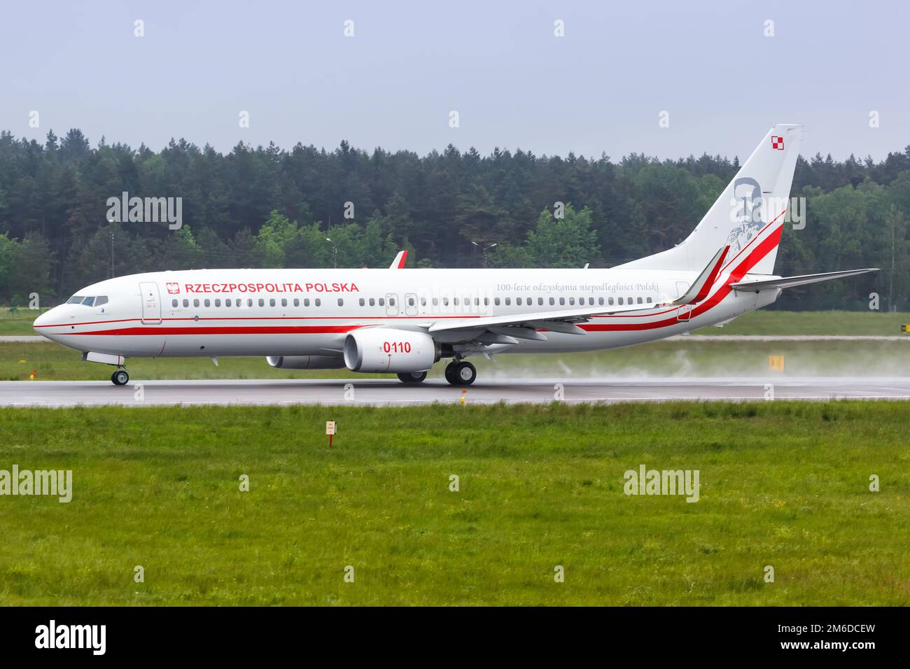 Republik Polen Boeing 737 Flugzeug Danzig Flughafen Stockfoto
