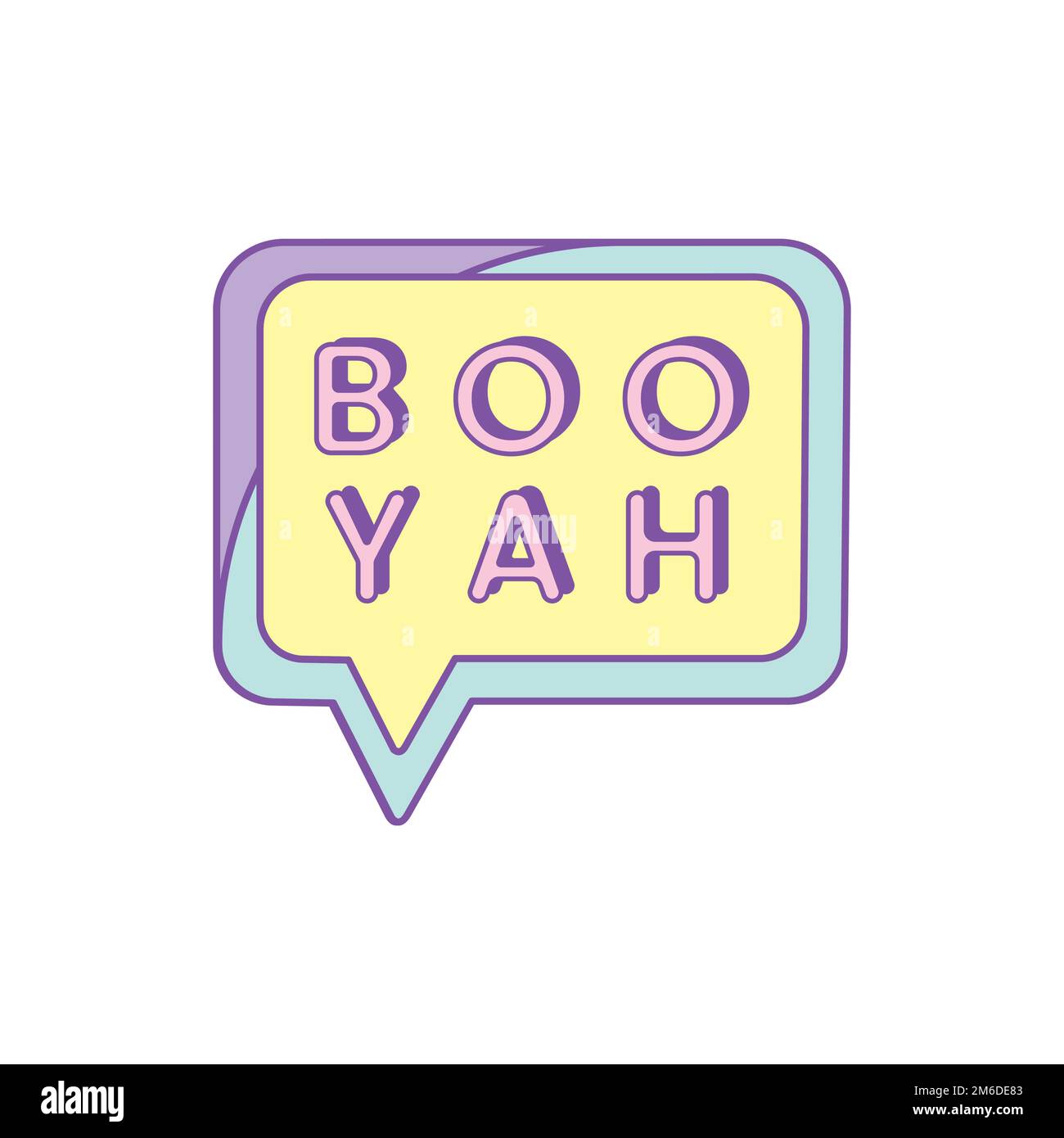 Niedliche und girly Boo Yah Abzeichen Vektor Stock Vektor