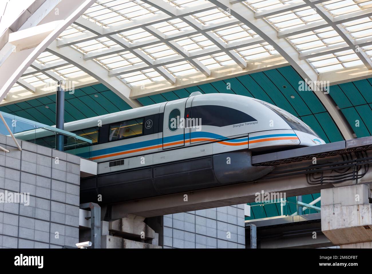 Shanghai Transrapid Maglev Magnetschwebebahnstation in China Stockfoto