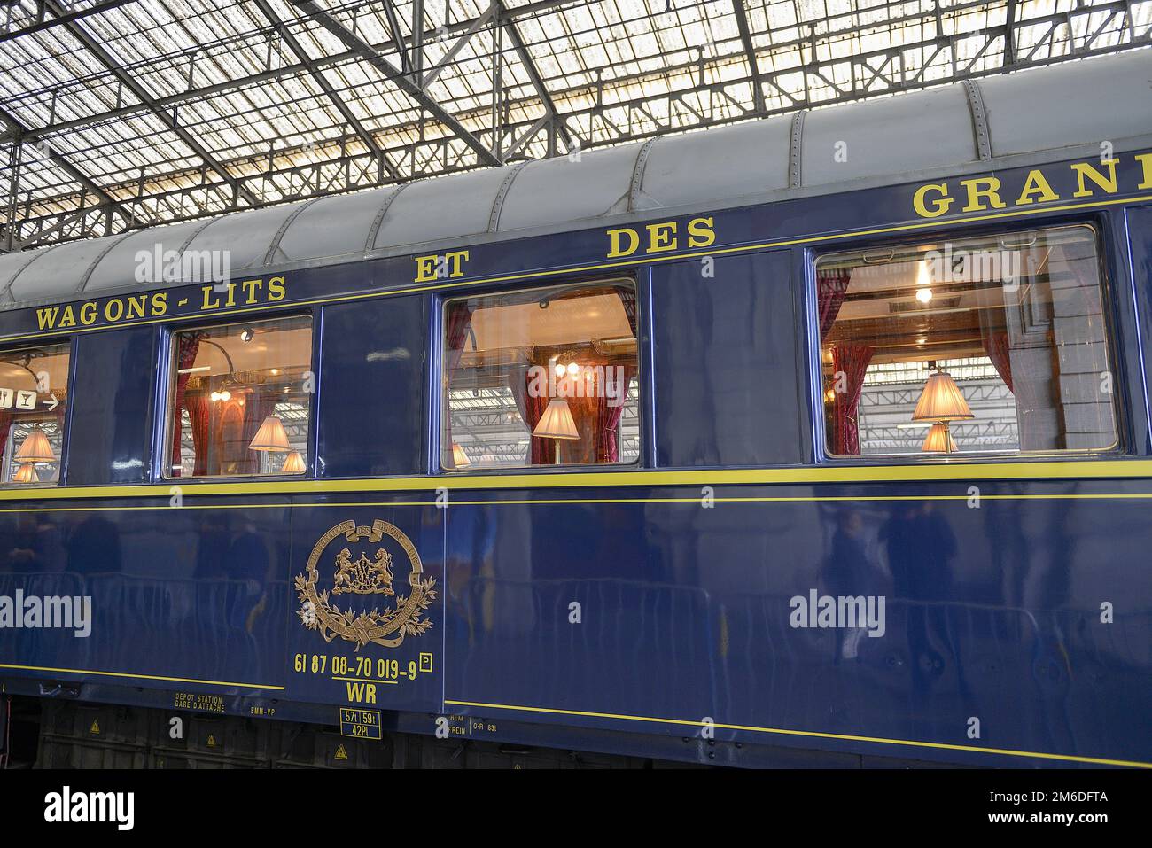 Der Orient Express Blue Zug hielt in Brive Stockfoto