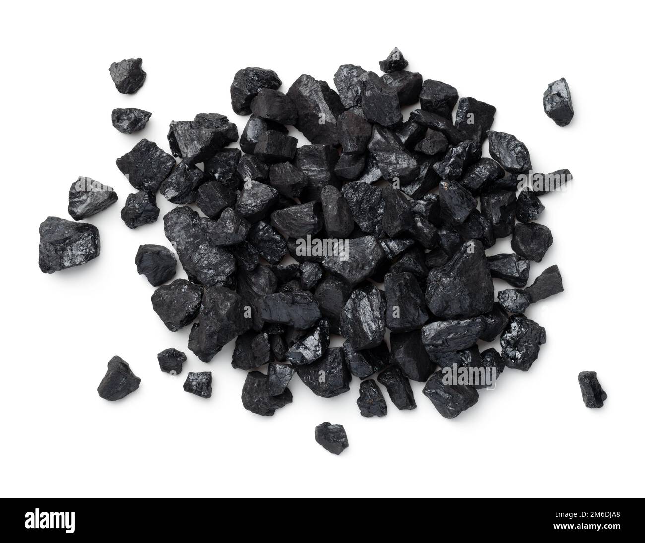 Schwarzer Kohlenhaufen Isoliert Auf Weißem Hintergrund Stockfoto