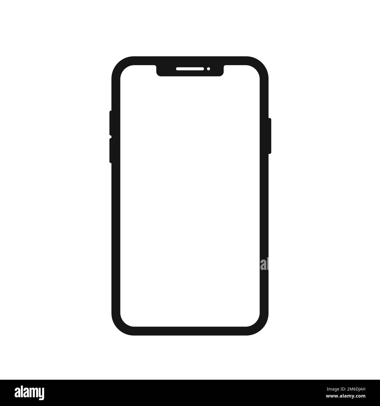 Smartphone-Symbol im flachen Stil. Vektortelefon oder Symbol. Symbol für Taste „Telefon“. Hintergrund der Technologiekommunikation. M Stockfoto