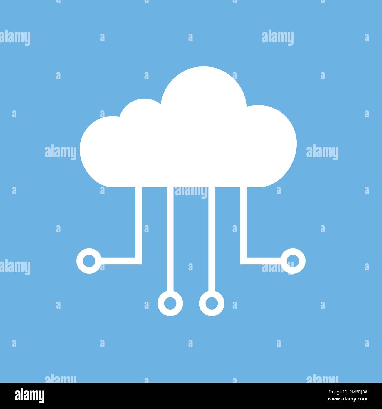 Cloud-Symbol-Technologie. Digitales Computerservicekonzept. Service-Support. Web-Cloud-Technologie. Stockfoto