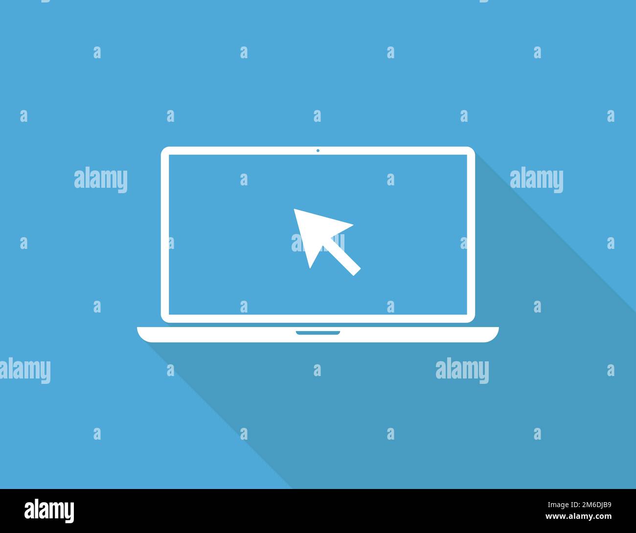 Abstrakter Laptop-Cursor für das Design mobiler Apps. Symbol für isolierte Vektorzeichen des Cursors oder Zeigers. Laptop-Service-Konzept. Stockfoto