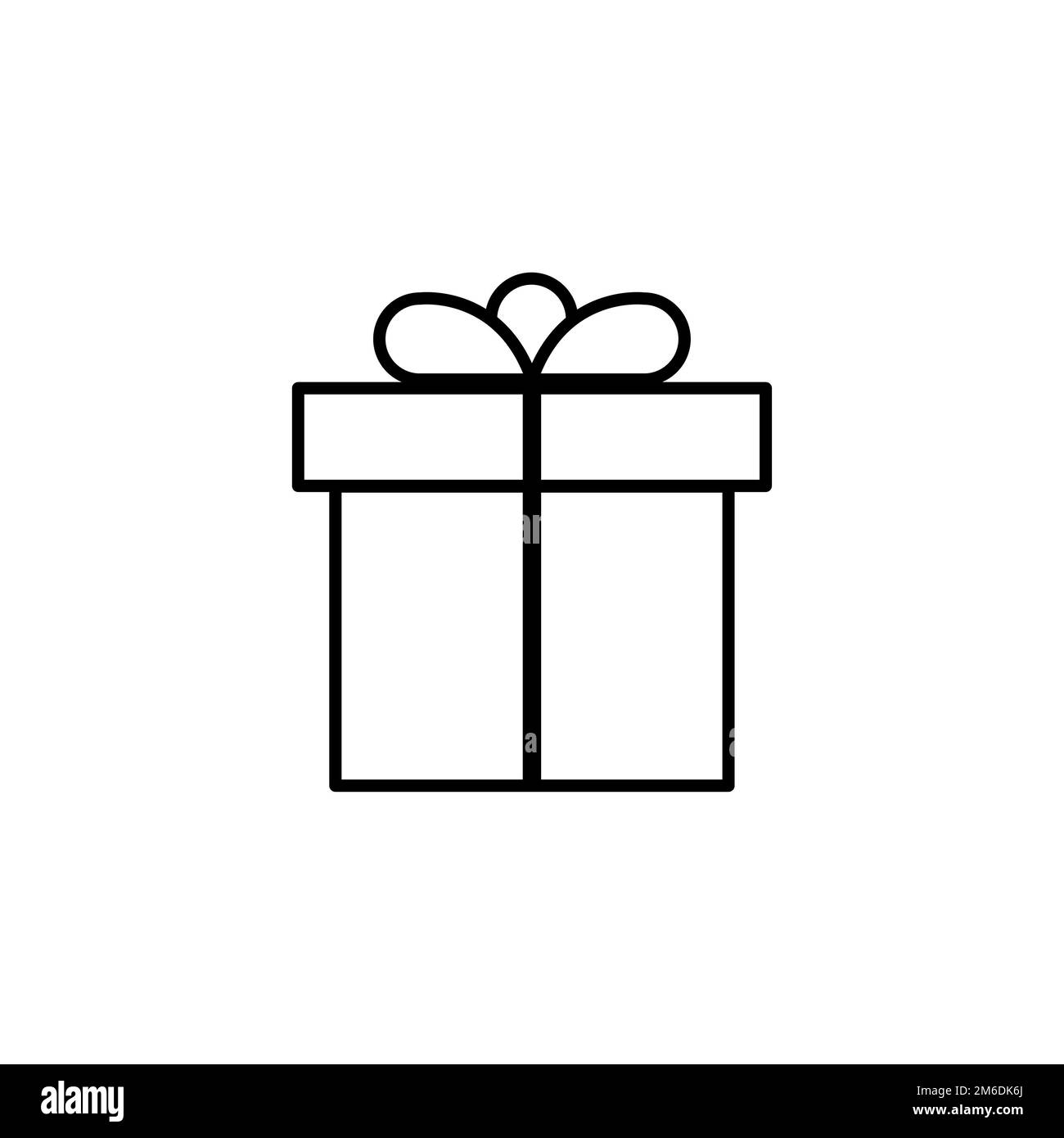 Lineares Symbol isoliert darstellen. Ein Weihnachtssymbol. Feld mit Menüsymbol. Feiern Sie die Feiertage. Stockfoto