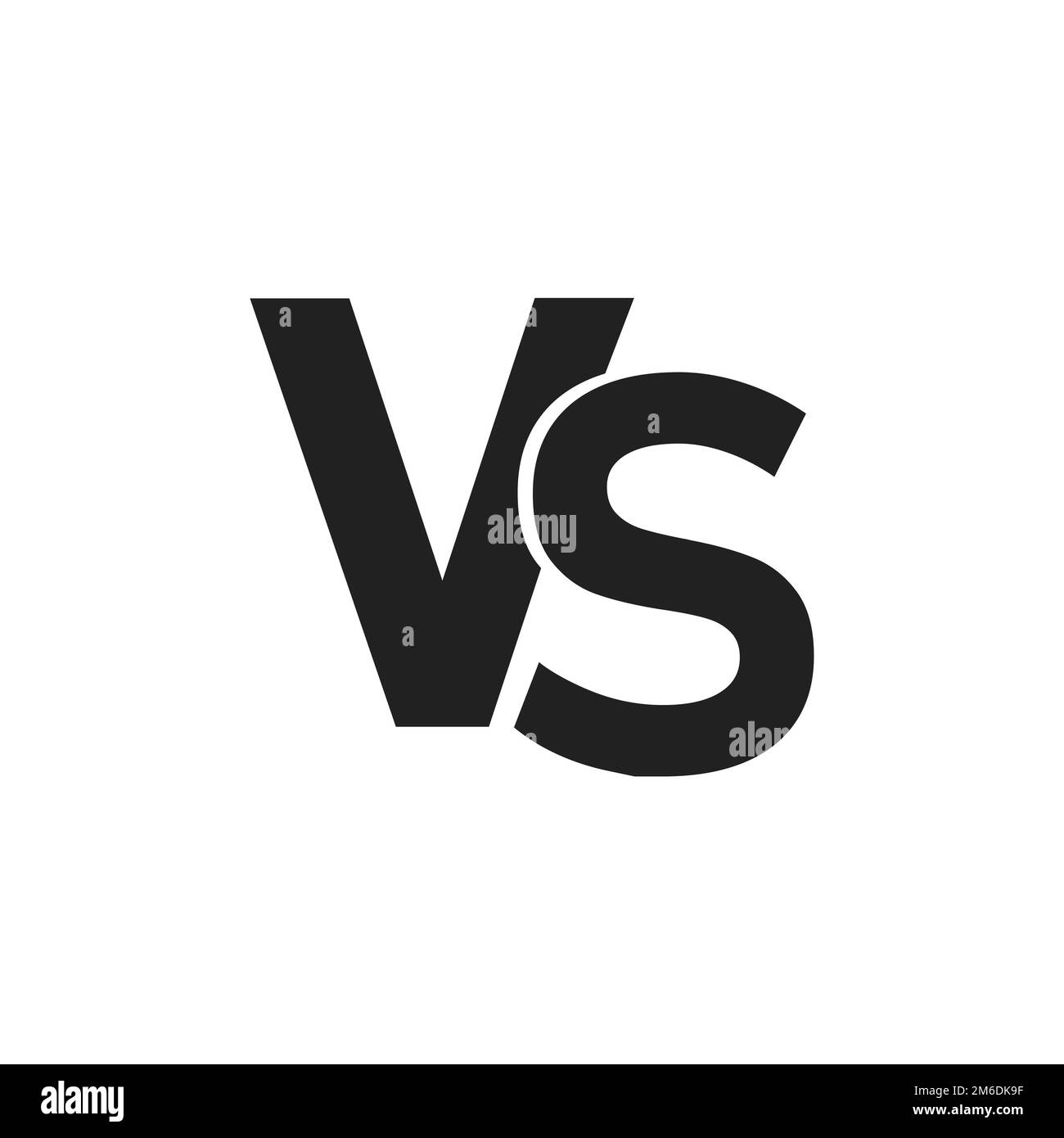 VS oder versus-Symbol isoliert. Konfrontationssymbol. Spielkonzept. Buchstabenzeichen der Auswahl. Stockfoto