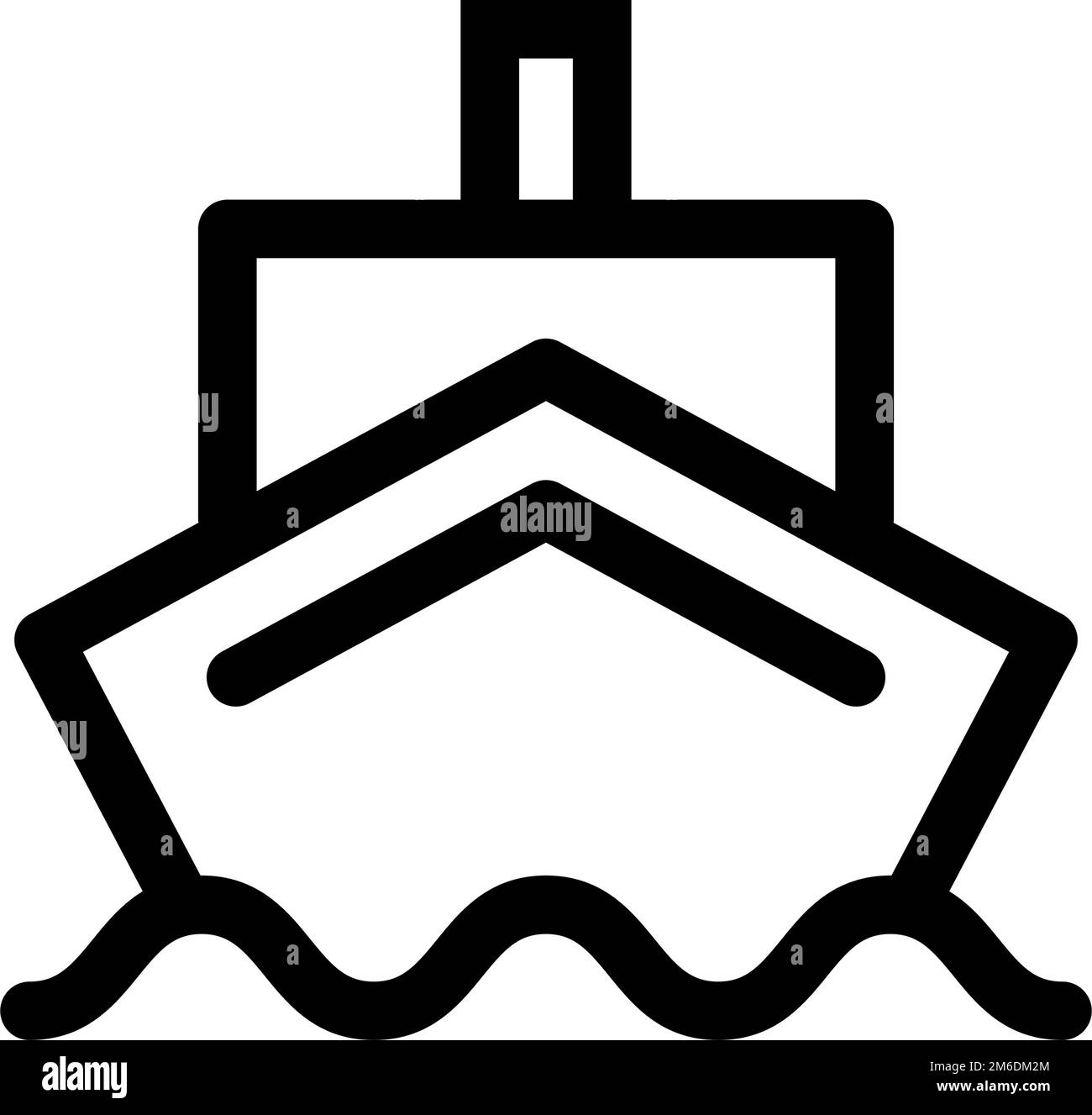 Symbol für See und Schiff. Das Boot. Bearbeitbarer Vektor. Stock Vektor