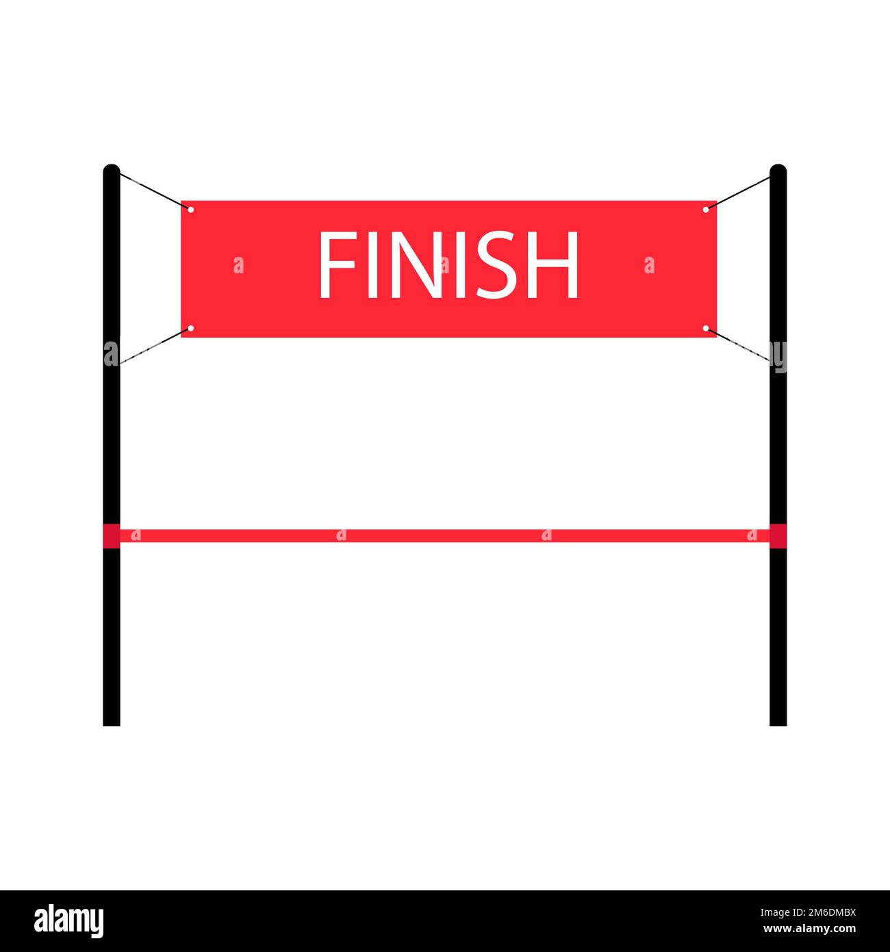 Flaggen sind fertig. Das Ende des Rennens. Wettbewerbe beenden. Sport. Championship-Emblem. Flaches Design. EPS 10. Stockfoto