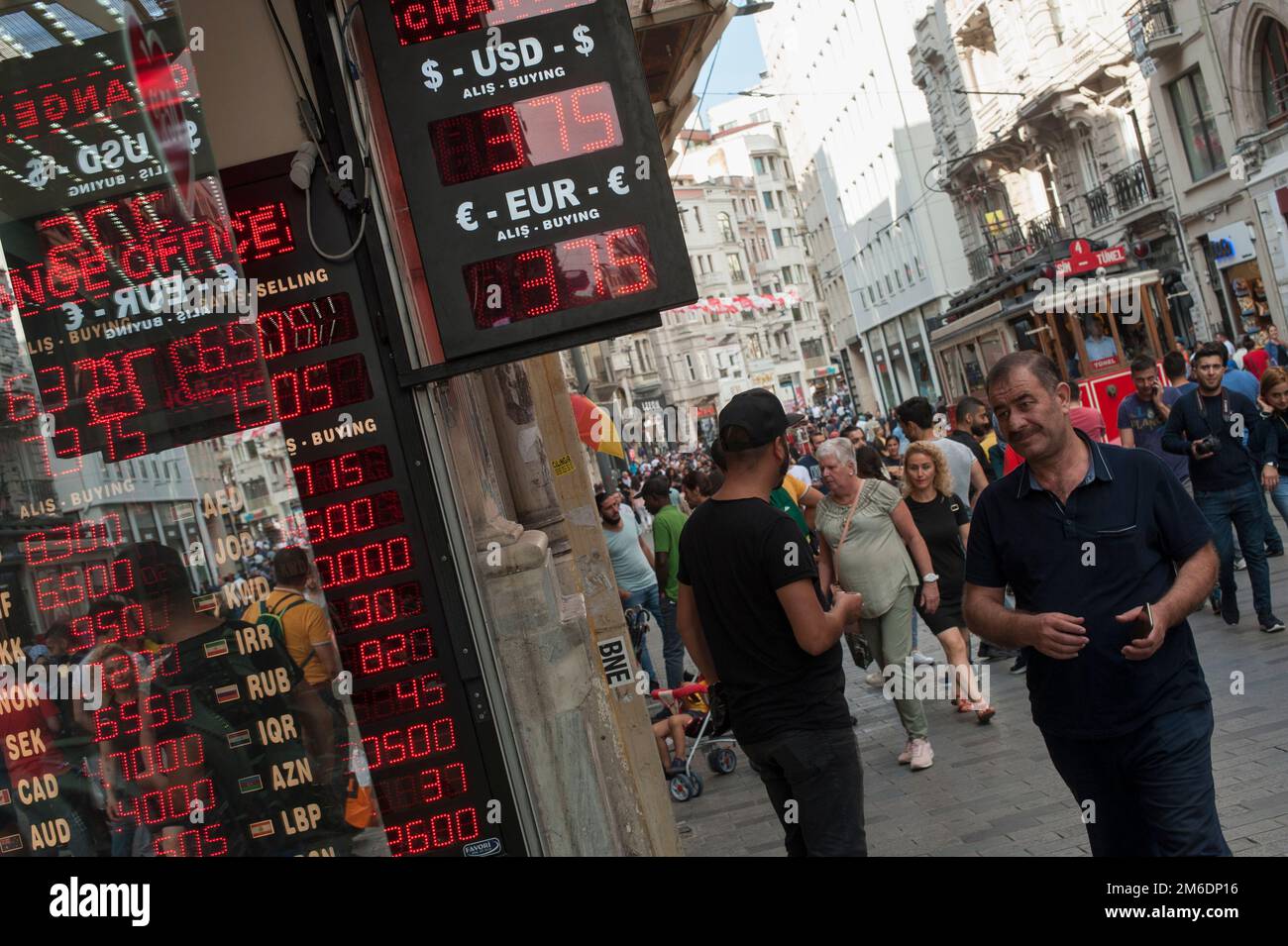 Türkische Banken- und Wechselkurs Krise Stockfoto