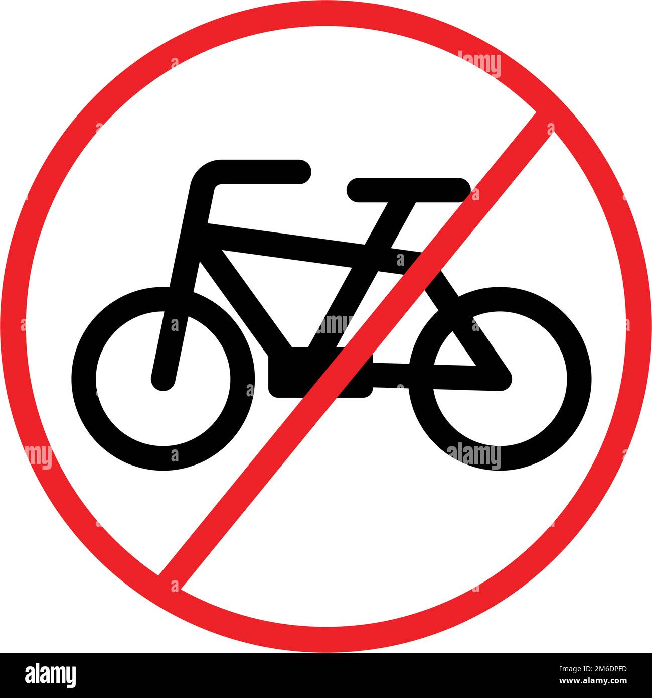 Fahrrad-Verbotszeichen. Fahrradparkplätze sind nicht erlaubt. Bearbeitbarer Vektor. Stock Vektor