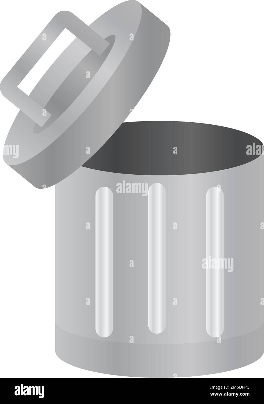 Metallisches Mülltonnen-Symbol. Verschwendung. Bearbeitbarer Vektor. Stock Vektor