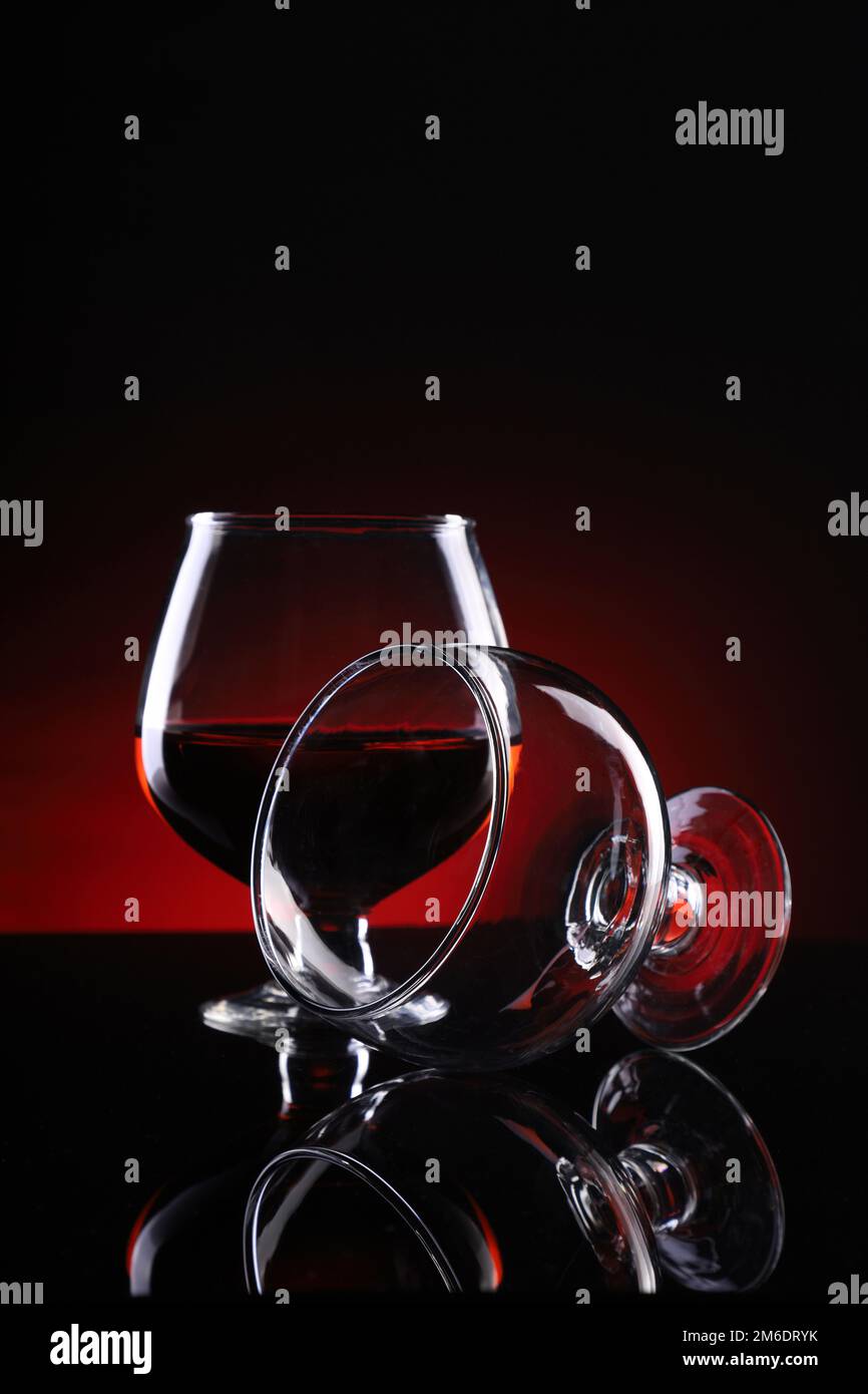 Zwei Weingläser Kreative Lebensmittelfotografien Stockfoto