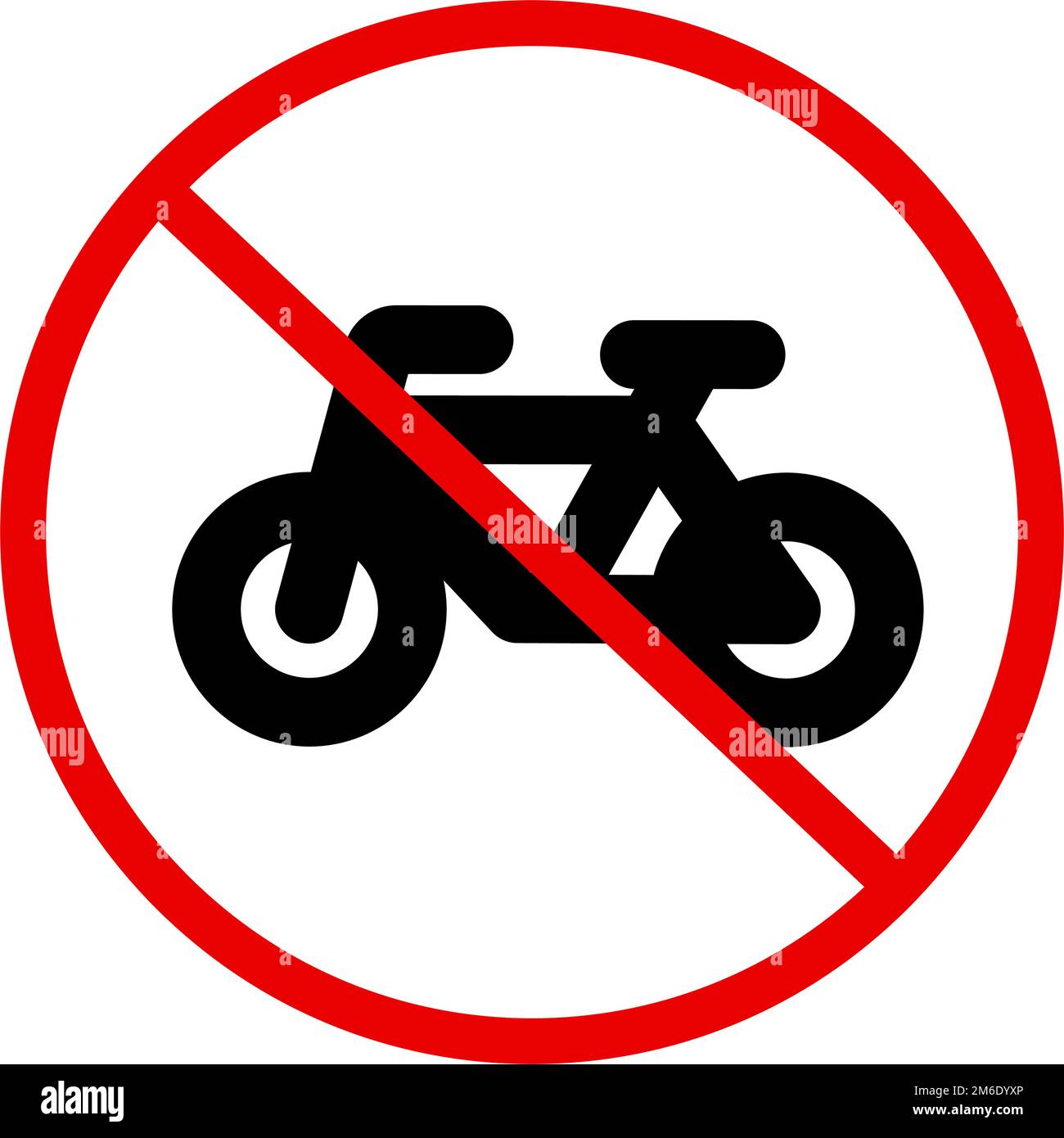 Fahrradparkplätze sind verboten. Fahrradnutzung verboten. Bearbeitbarer Vektor. Stock Vektor