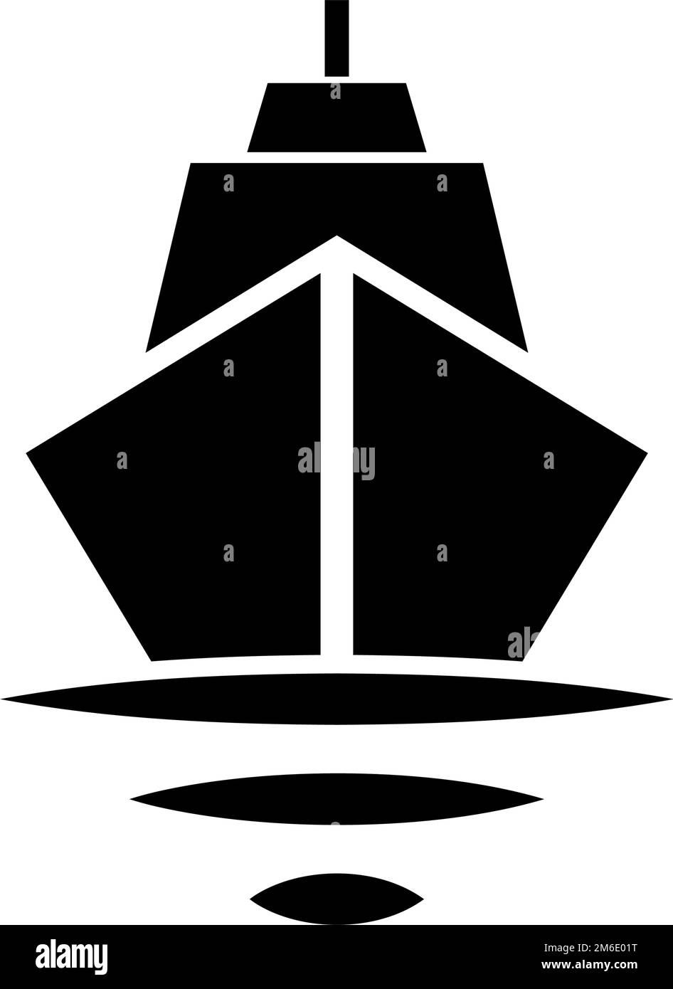 Silhouette für Kreuzfahrt und Frachtschiff. Bearbeitbarer Vektor. Stock Vektor