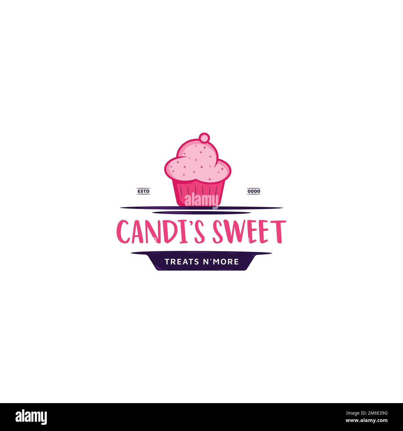 Logo Für Süßen Kuchen Cupcake Logo-Symbol Stock Vektor