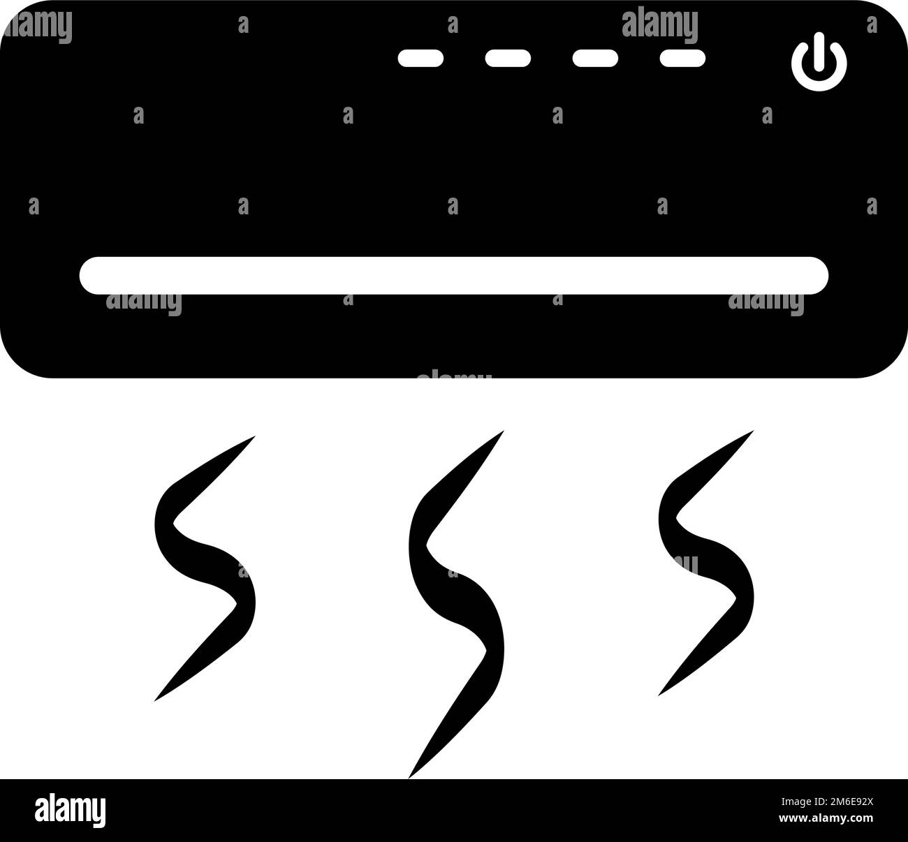 Windsymbol für Klimaanlage und Klimaanlage. AC-Silhouettensymbol. Bearbeitbarer Vektor. Stock Vektor