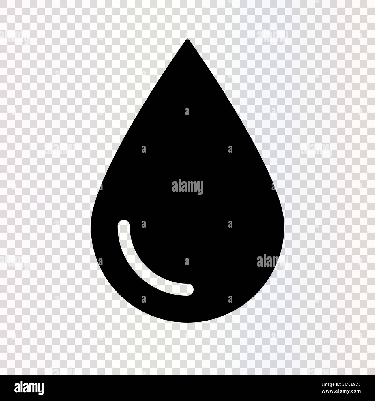 Silhouettensymbol „Wassertropfen“ isoliert auf transparentem Hintergrund. Öl, Blut und Wasser. Bearbeitbarer Vektor. Stock Vektor