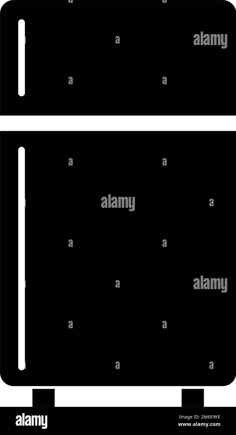 Silhouette für Kühlschrank. Gefrierschrank. Kühlschrank. Heim Kühlschrank. Bearbeitbarer Vektor. Stock Vektor