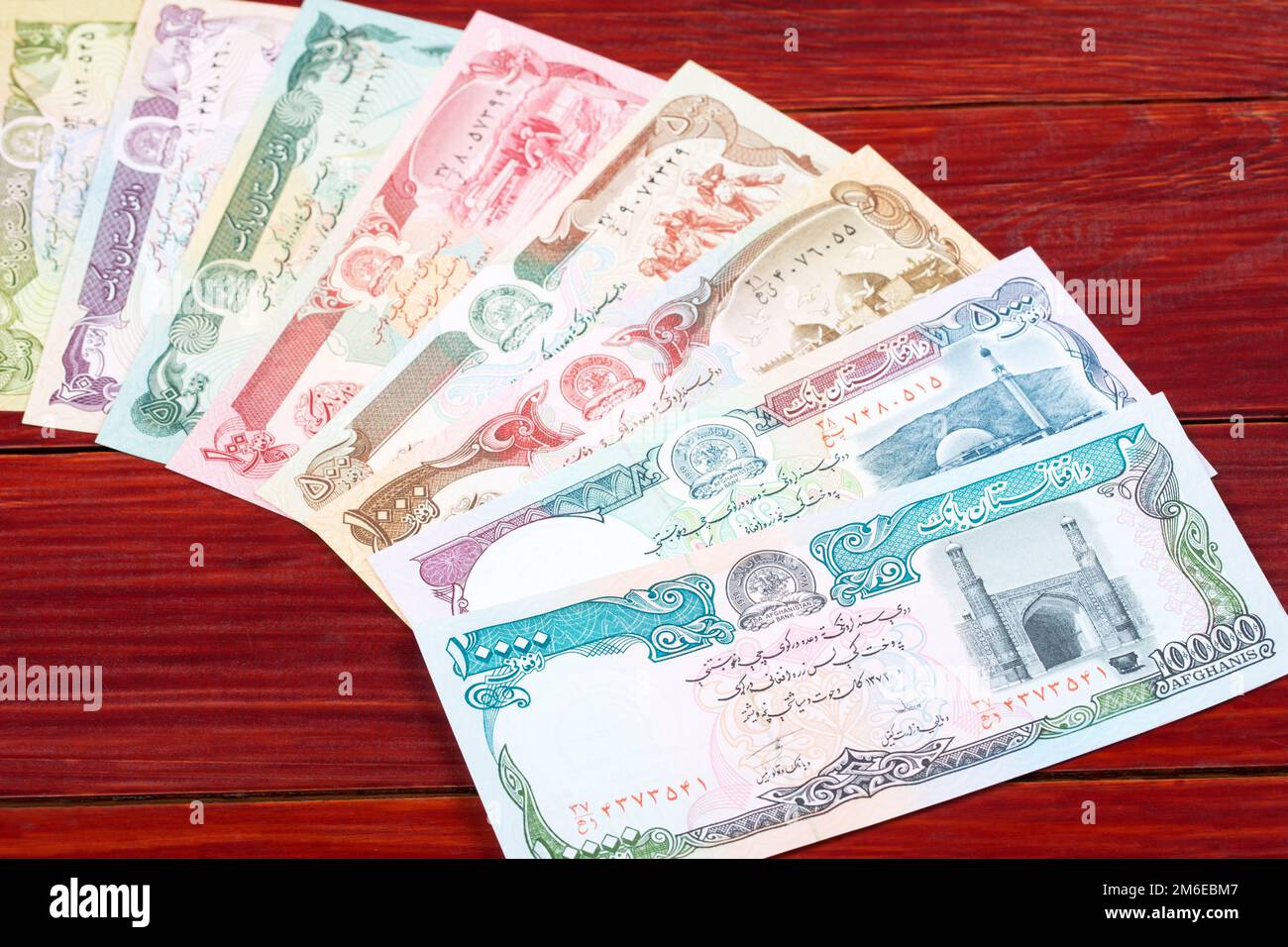 Altes afghanisches Geld - afghanisch ein geschäftlicher Hintergrund Stockfoto