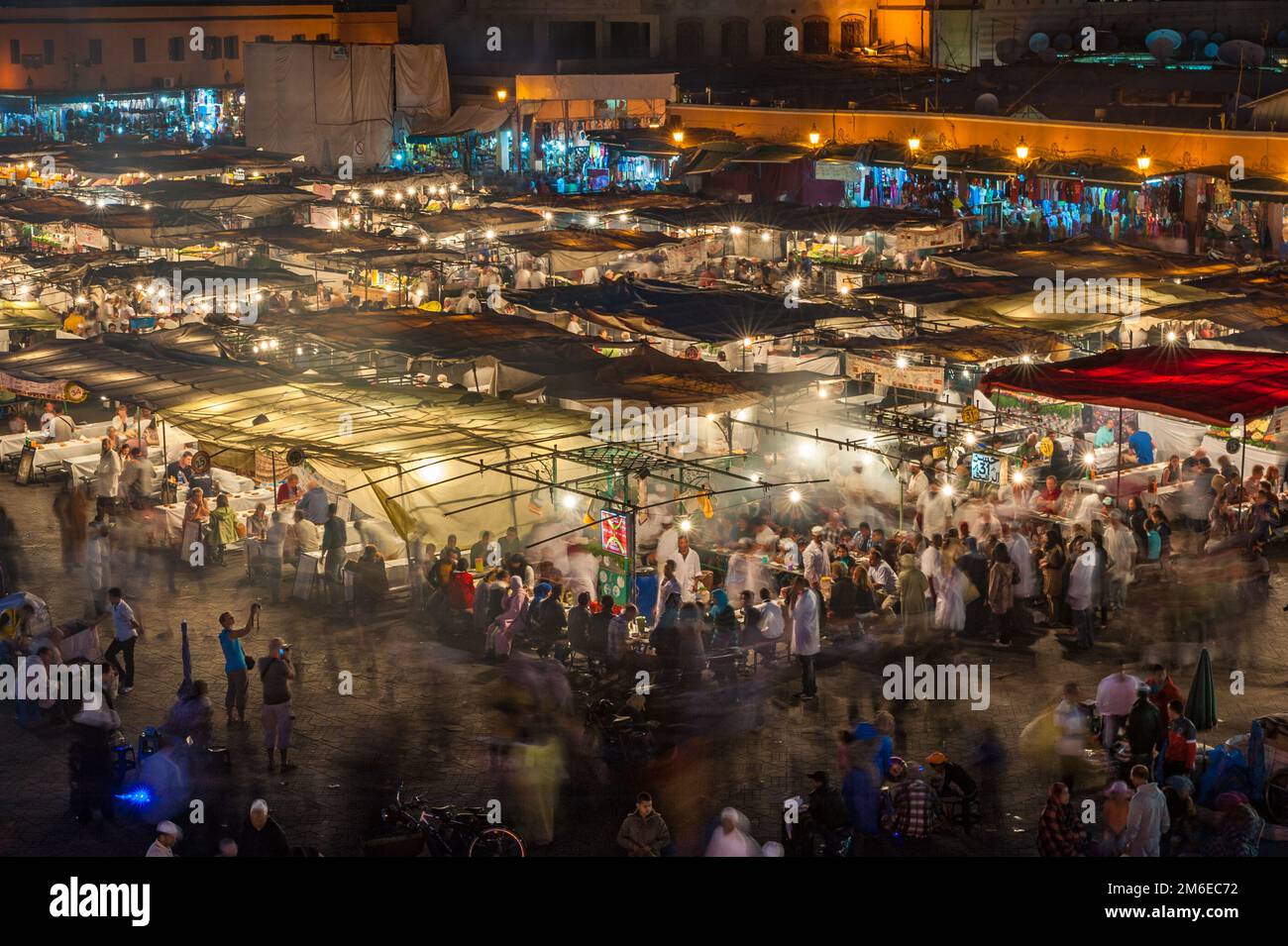 Djemaa el-Fna, Square und Markt Platz in Marrakesch, Marokko Stockfoto