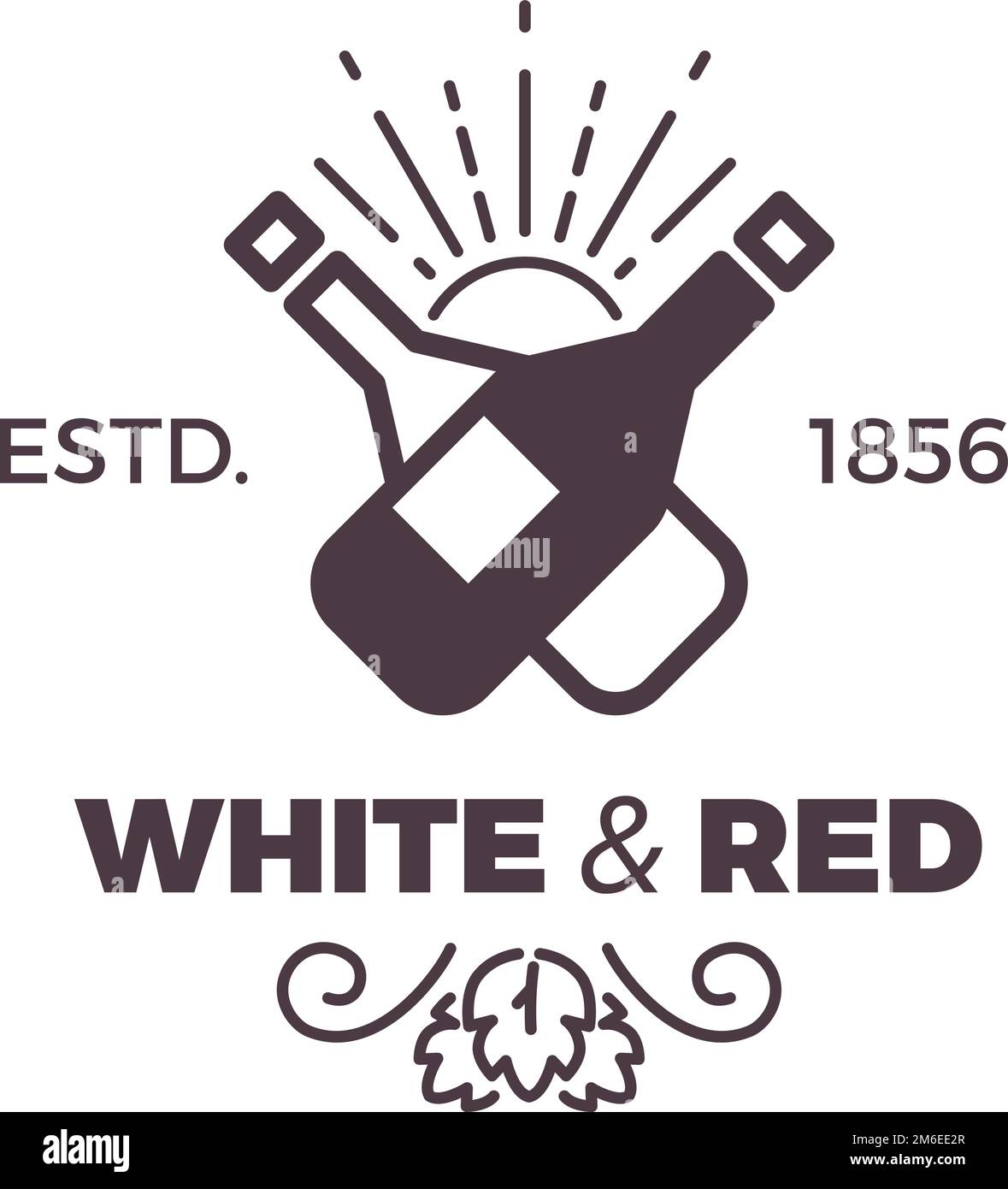 Etikett für die Herstellung von Weiß- und Rotwein. Weingut-Logo Stock Vektor